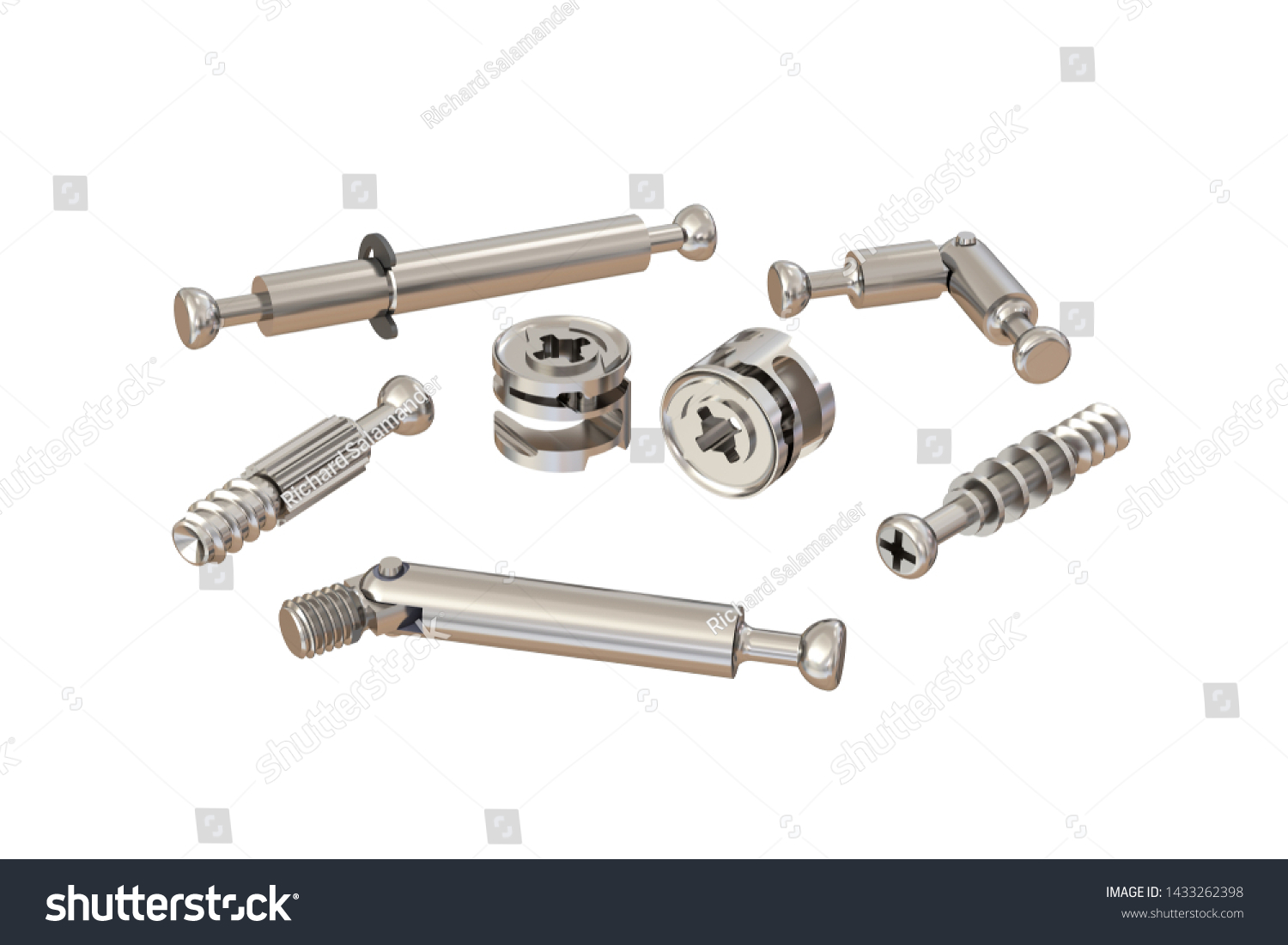 3d Illustration Different Types Minifix Connector Stock Illustration ...