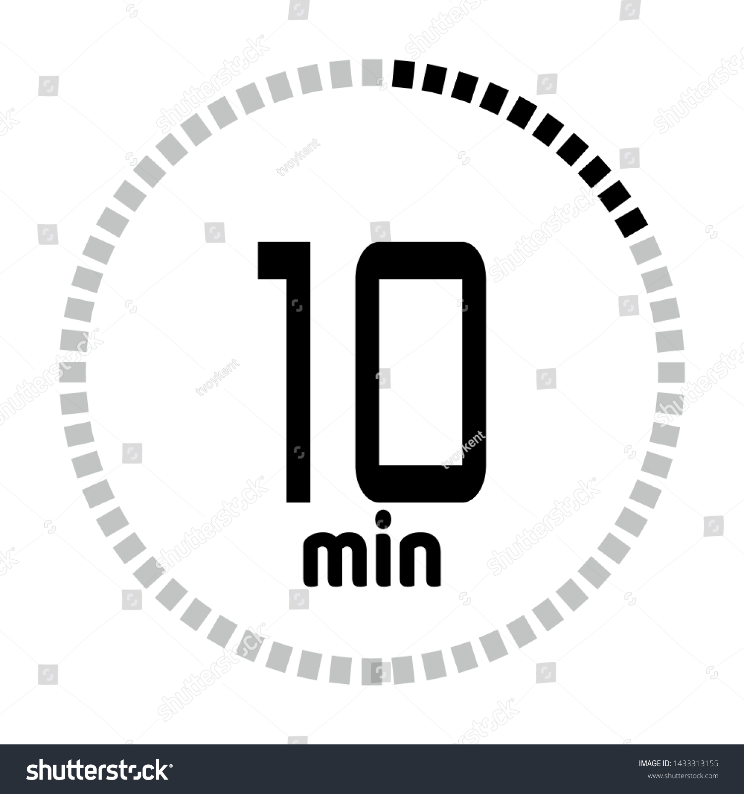 10 Minutes Countdown Timer Digital Counter Stock Vector (Royalty Free