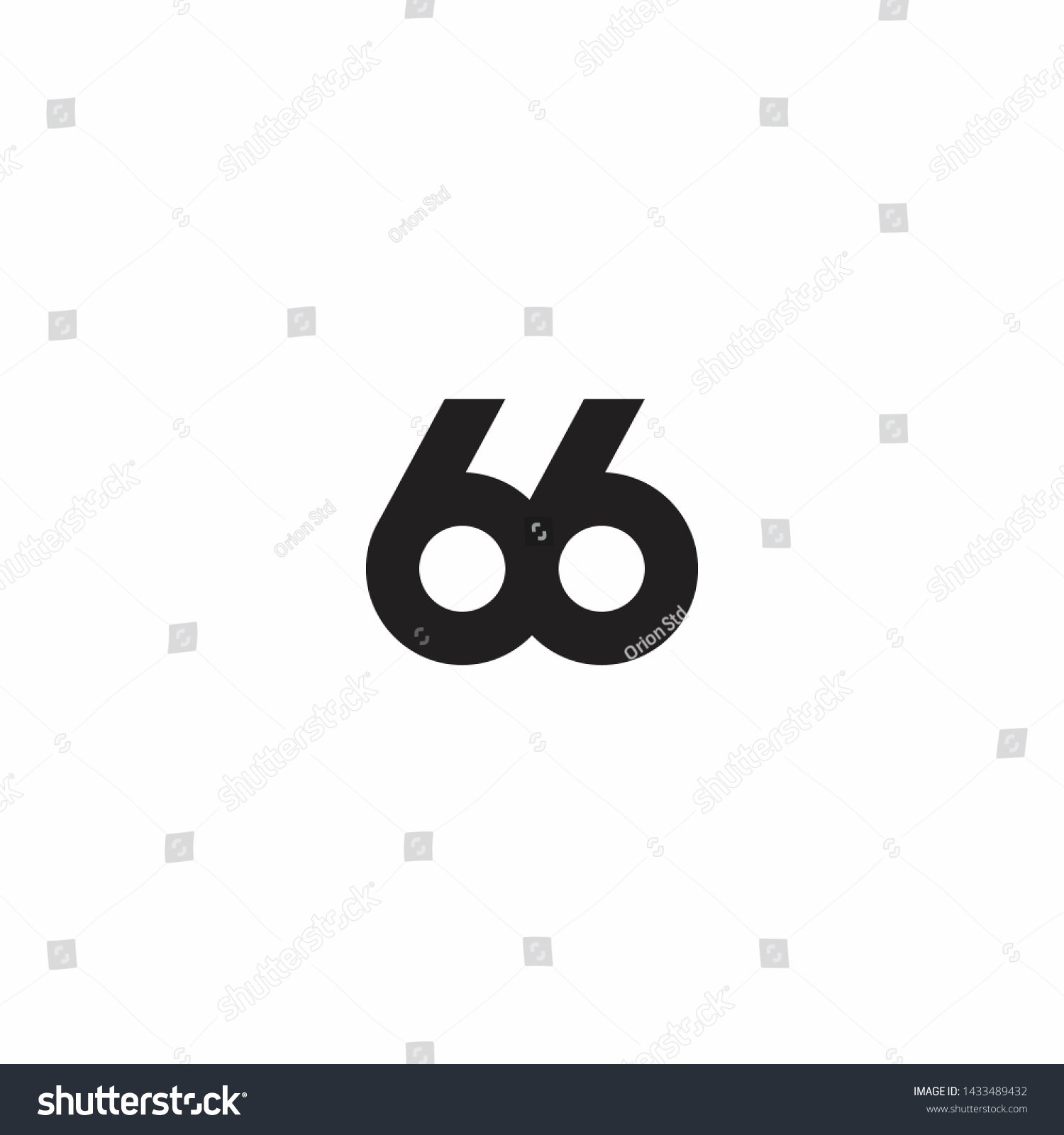 66 Number Logo Icon Design Template Stock Vector (Royalty Free ...