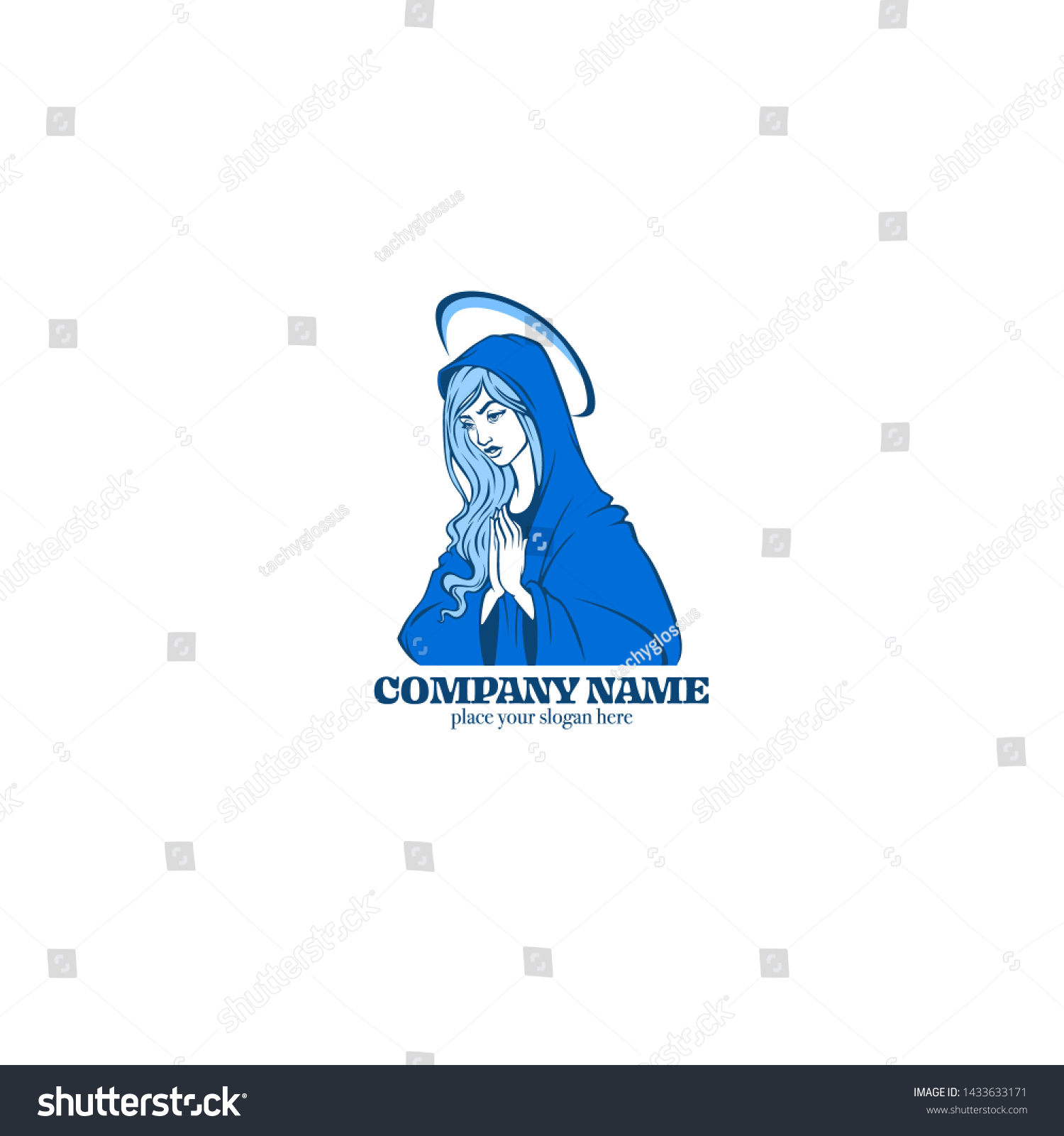 Vector Portrait Virgin Mary Your Logo Stock Vector (Royalty Free ...