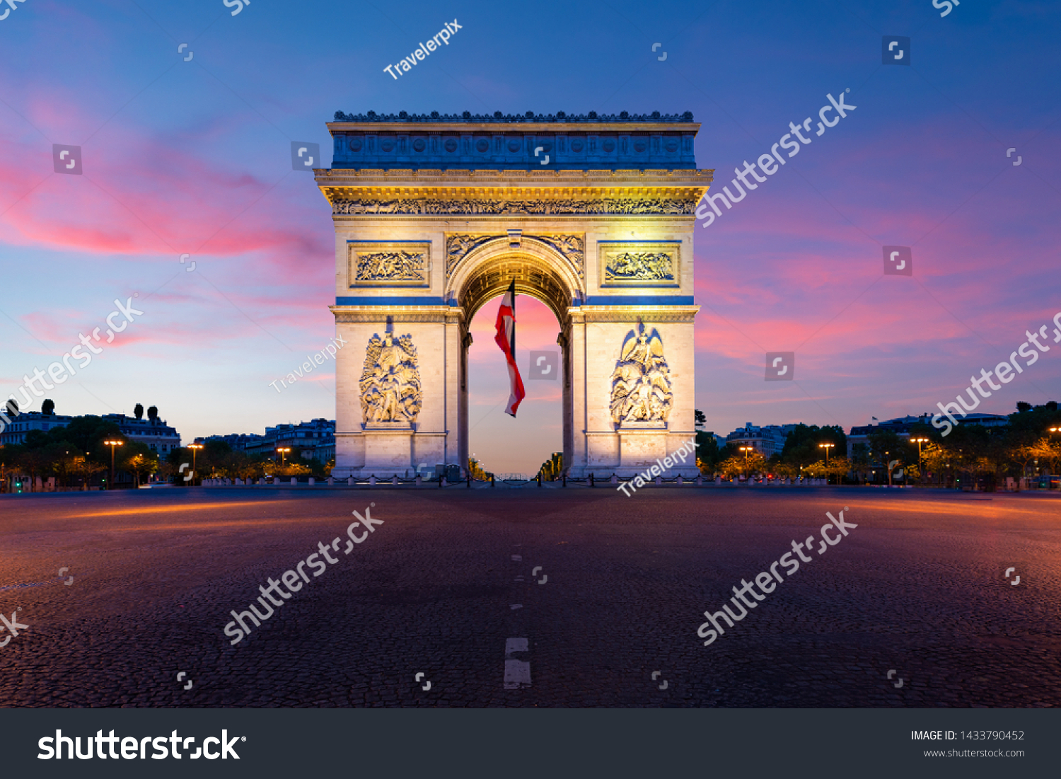 Arc de Triomphe NEW Time Lapse European Travel Artwork POSTER Paris France 