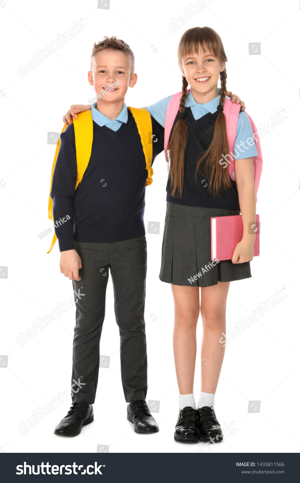 Full Length Portrait Cute Children School Stock Photo 1433811566 ...