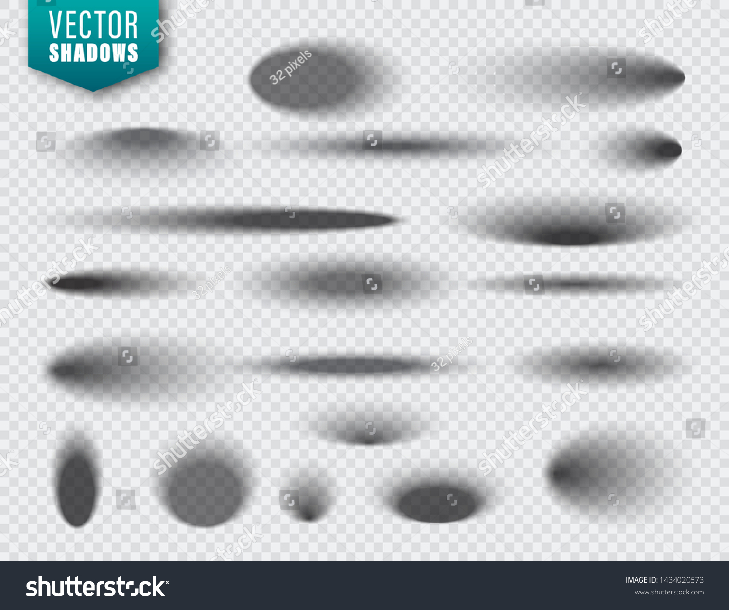 Vector Shadows Set On Transparent Background Stock Vector (Royalty Free ...