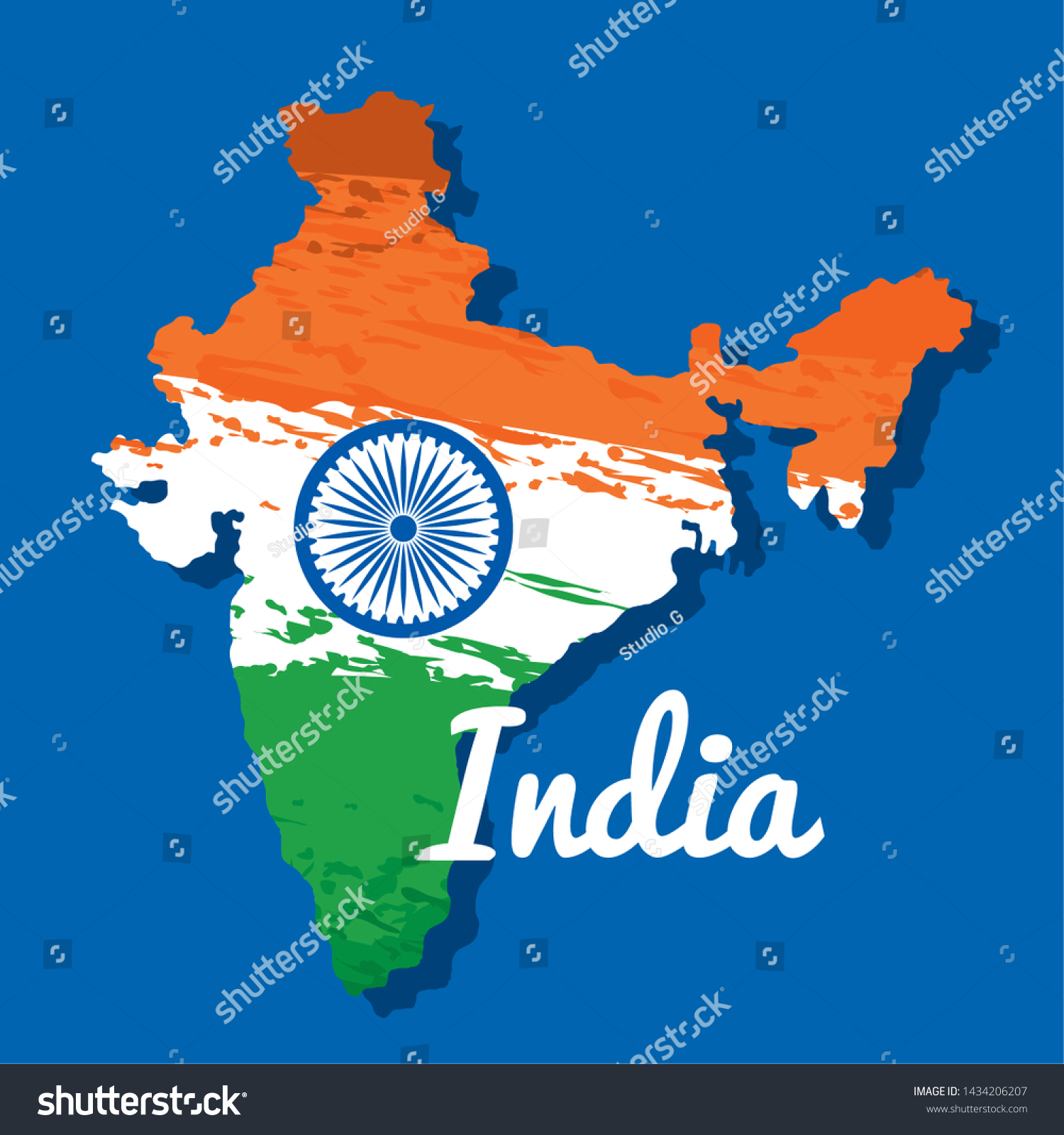 Patriotism India Map National Flag Stock Vector (Royalty Free ...