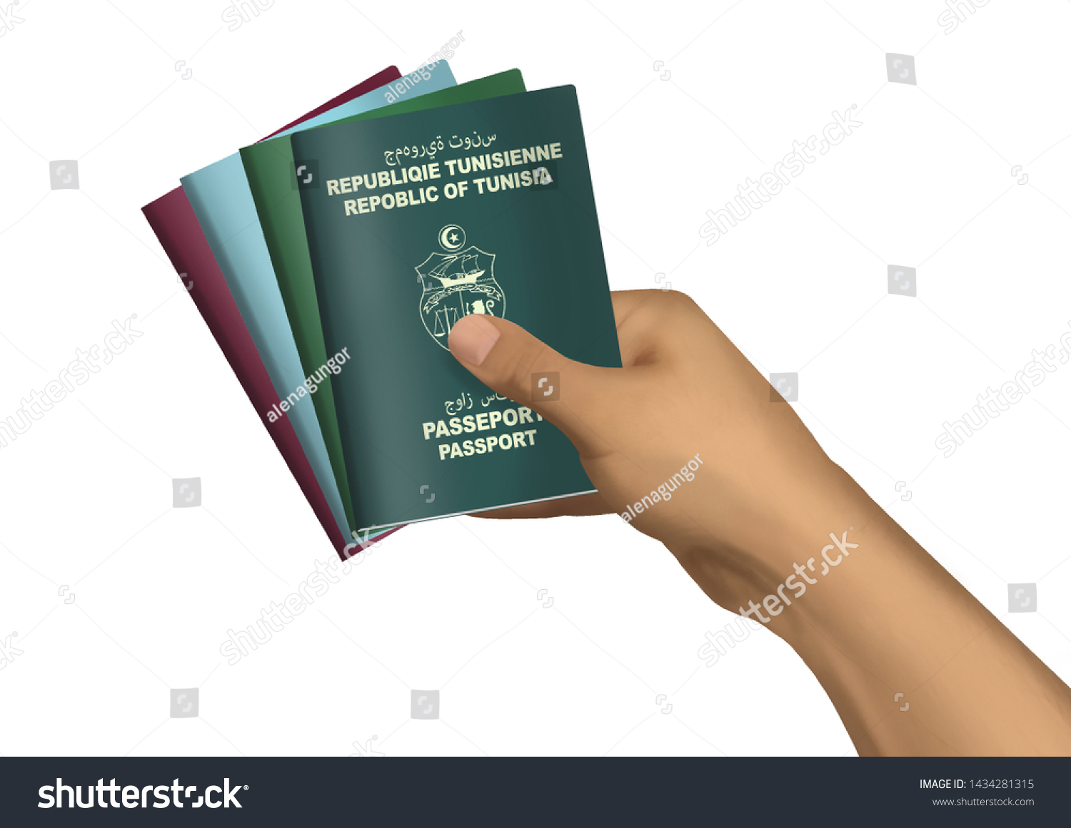 4 Passports Tunisian Passport Giving Hand Stock Illustration 1434281315 Shutterstock 1512