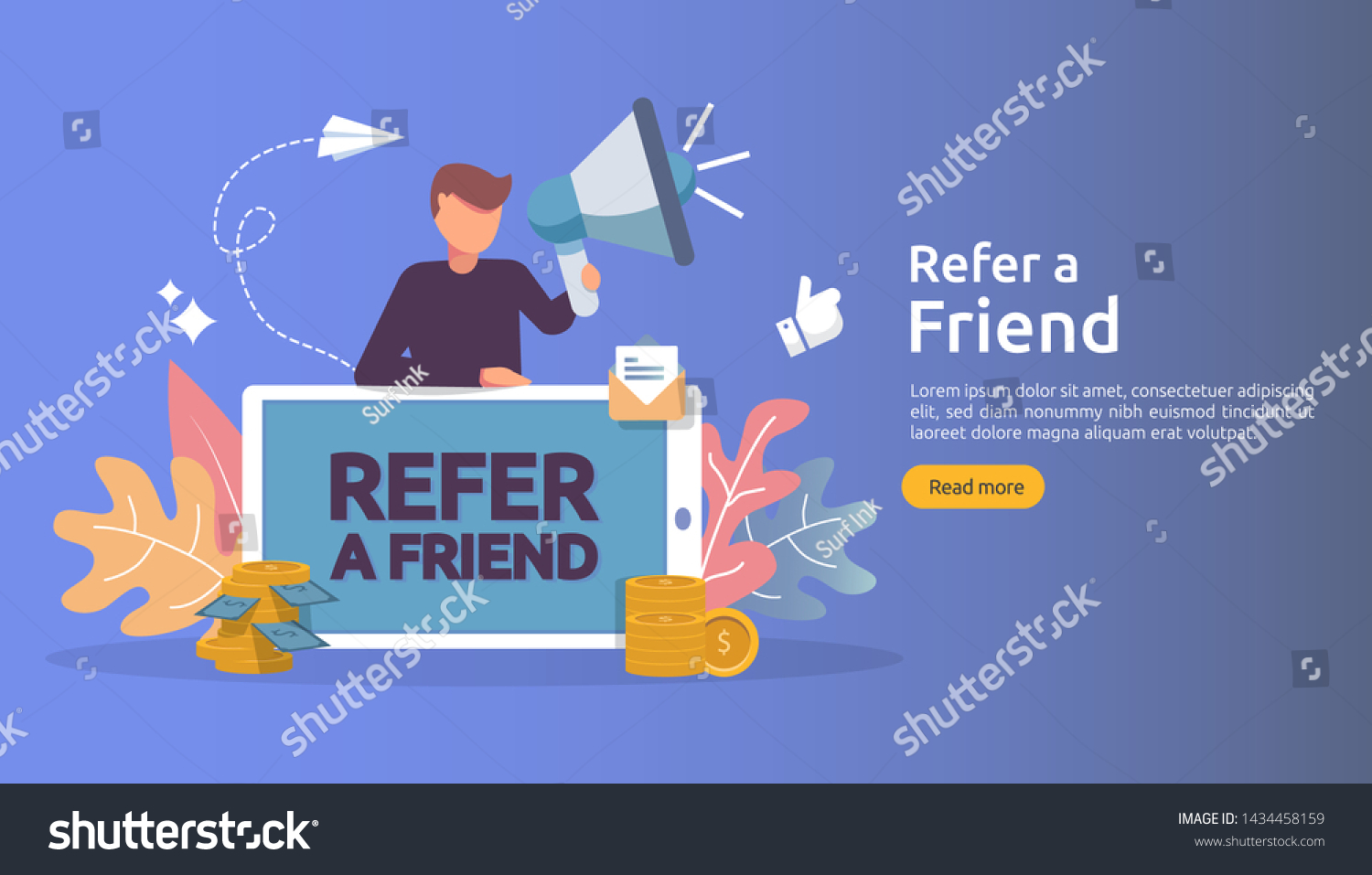 Affiliate Marketing Concept Refer Friend Strategy Stock Vector (Royalty ...