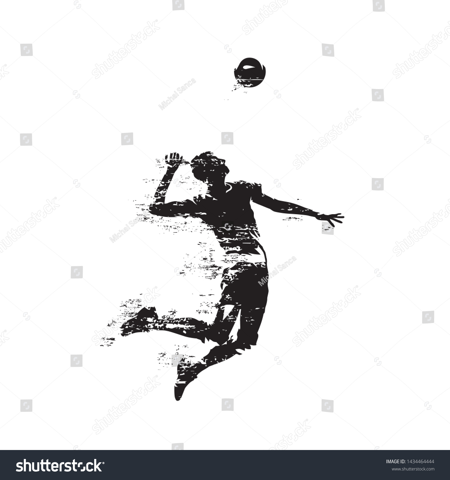 Volleyball Player Serving Ball Abstract Isolated Stock Vector (Royalty ...