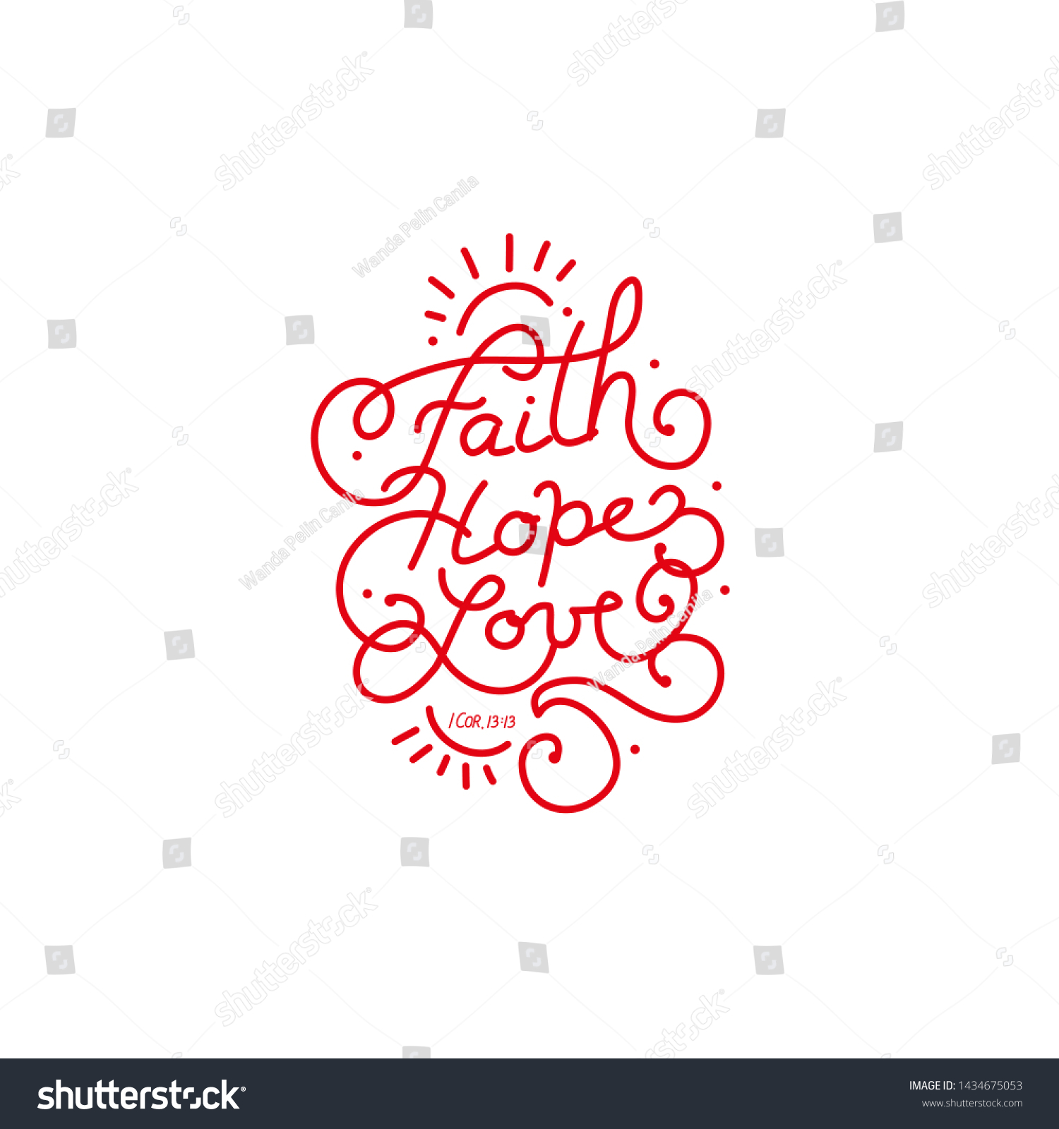 Typographic Design Words Faith Hope Love Stock Vector (Royalty Free ...