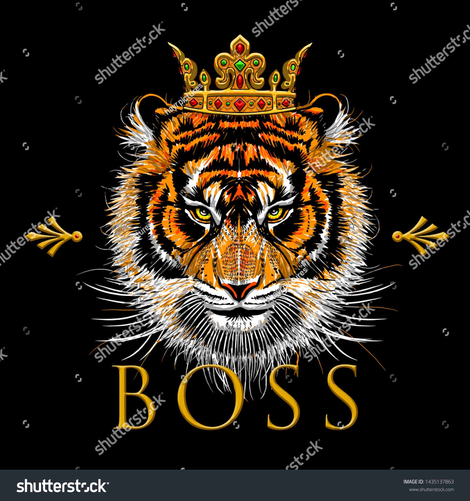 Тигр с короной на голове