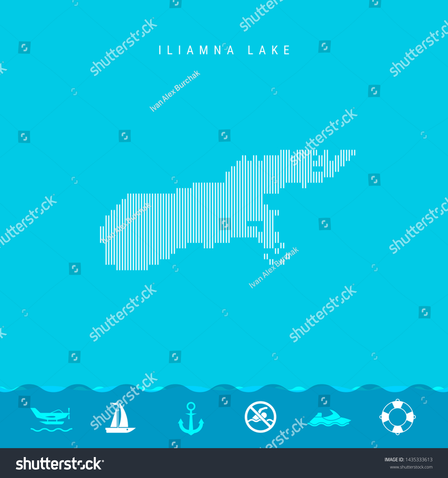 Vertical Lines Pattern Map Iliamna Lake Stock Illustration 1435333613 ...