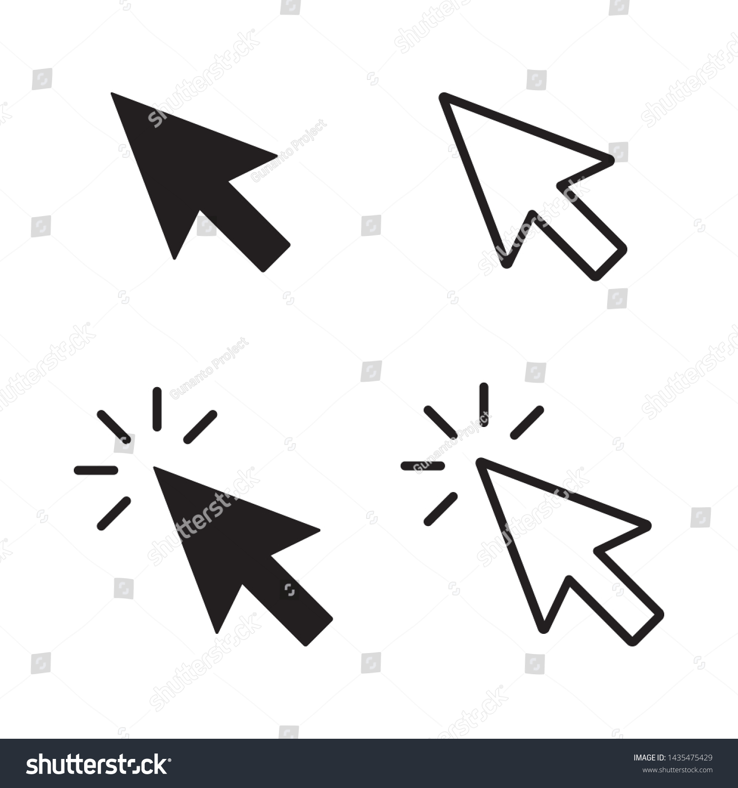 Cursor Mouse Pointer Icon Vector Illustration Stock Vector (Royalty ...