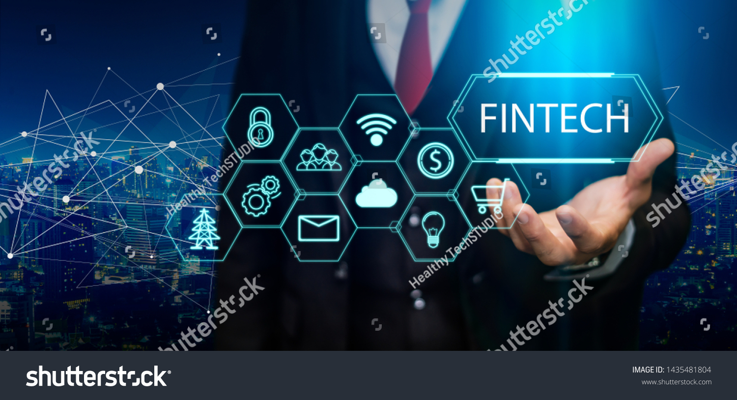 Fintech Financial Technology Concept Business Person Stock Photo ...