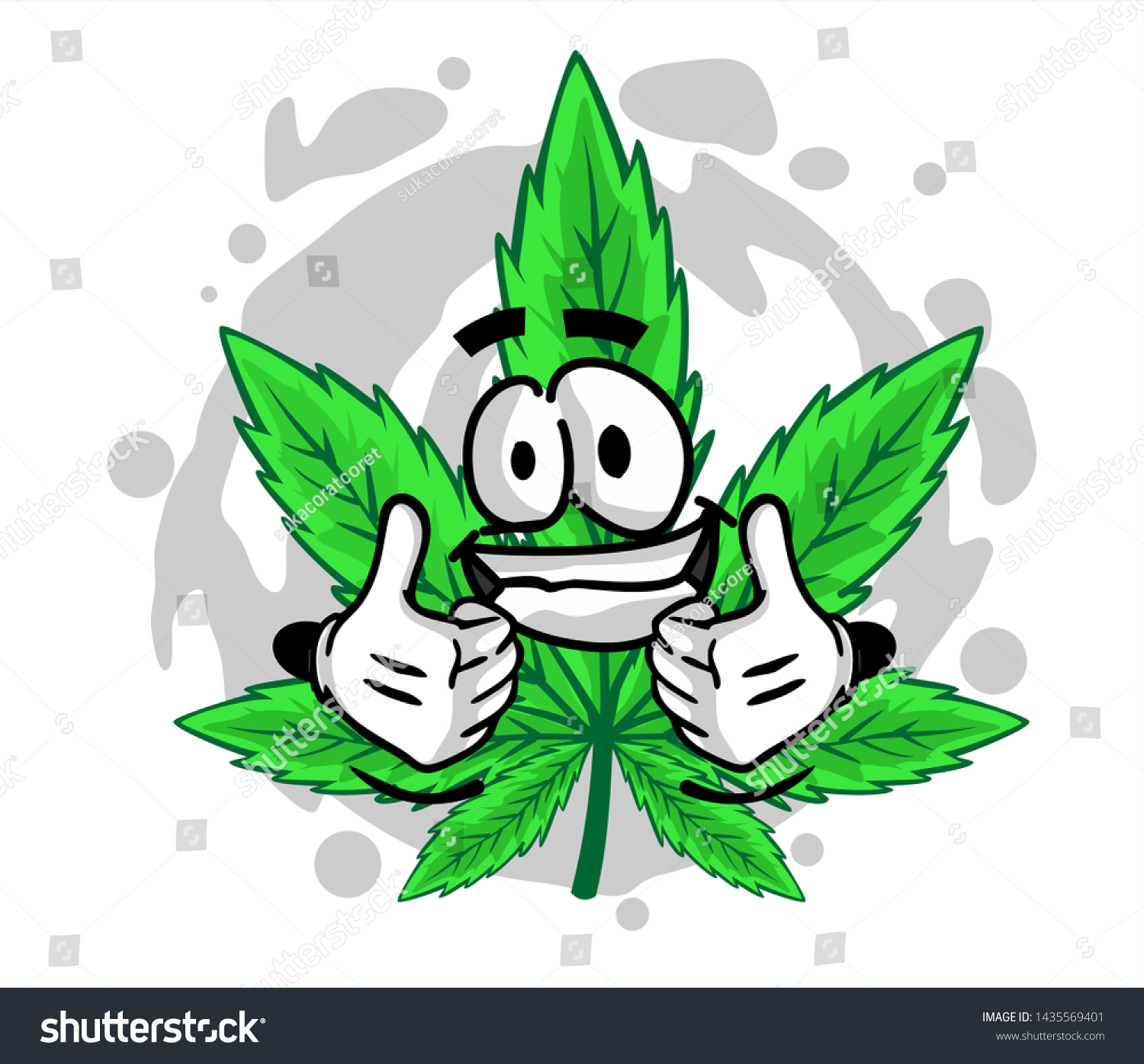 Funny Marijuana Cartoon Mascot Character Vector Stock Vector (royalty 