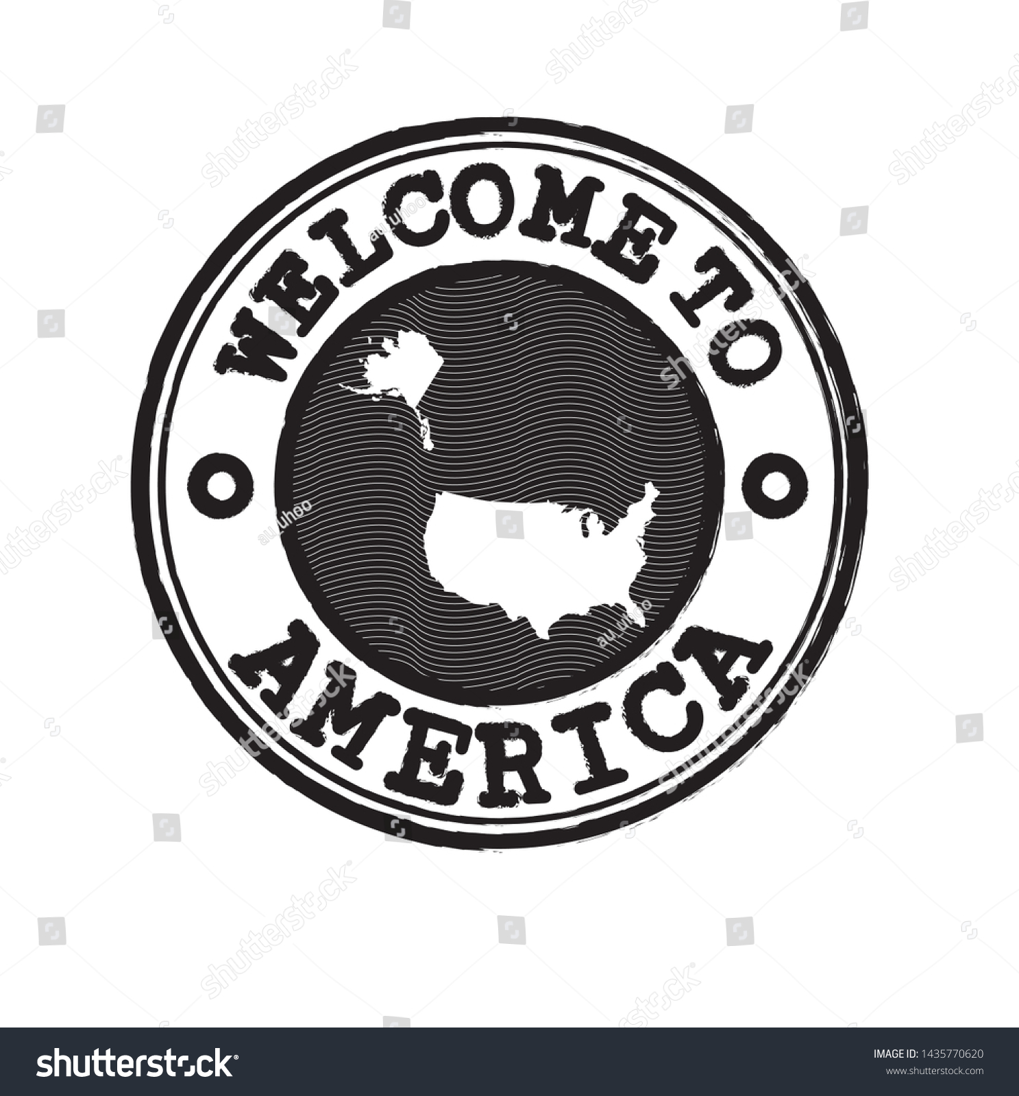 Vector Stamp America Nation Map Stock Vector (Royalty Free