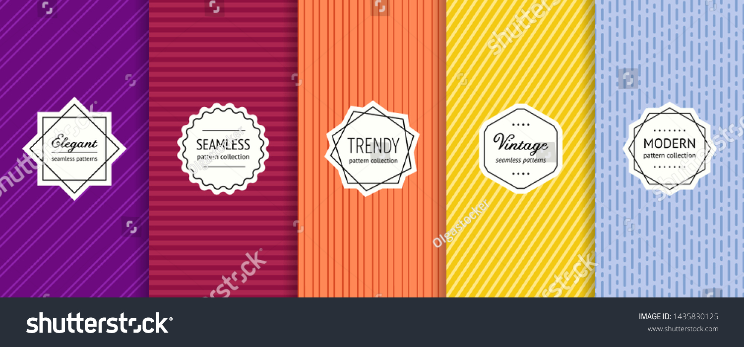 Striped Seamless Patterns Set Vector Collection Stock Vector (Royalty ...
