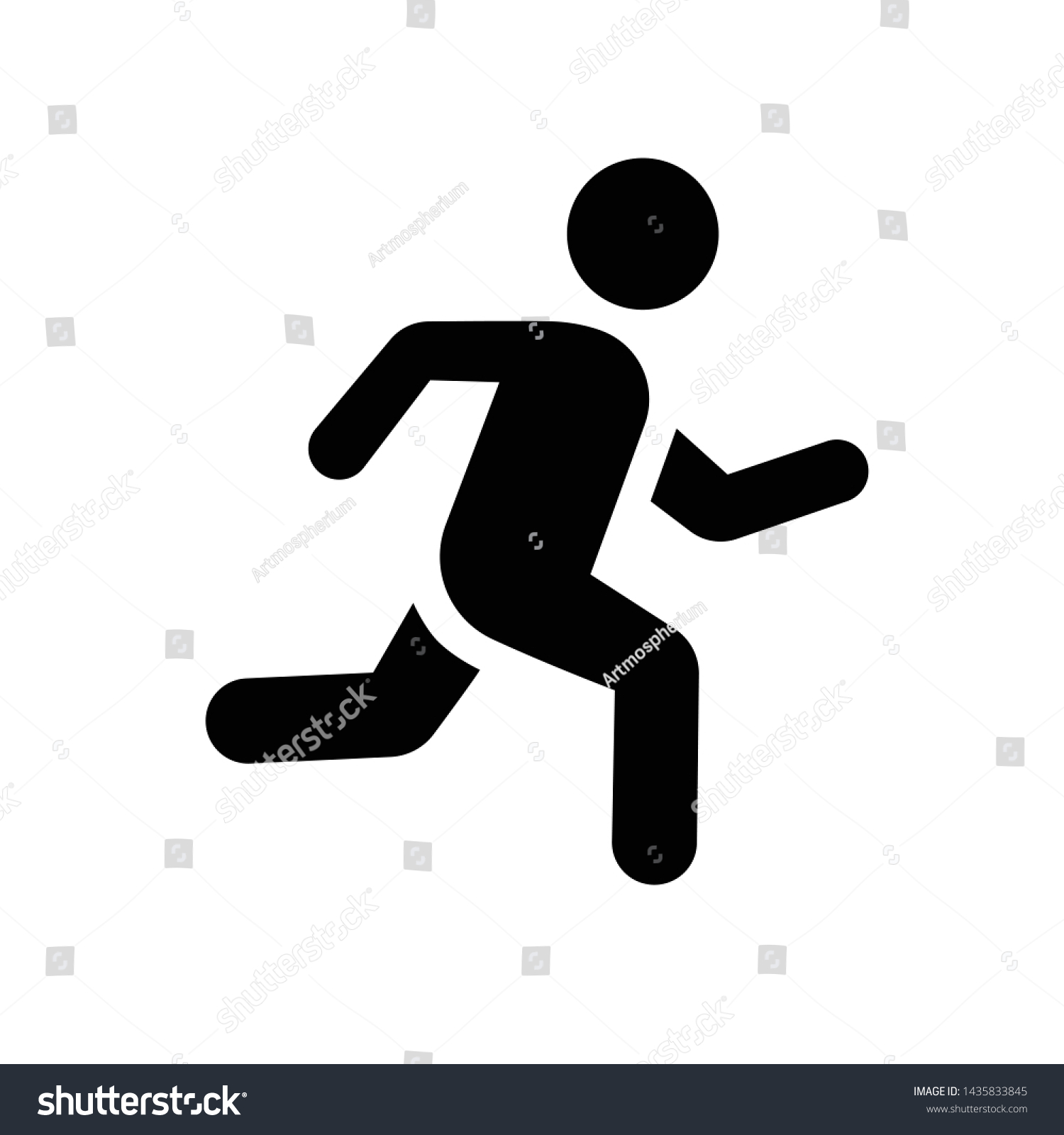 Running Man Icon Sign Illustration Flat Stock Vector Royalty Free