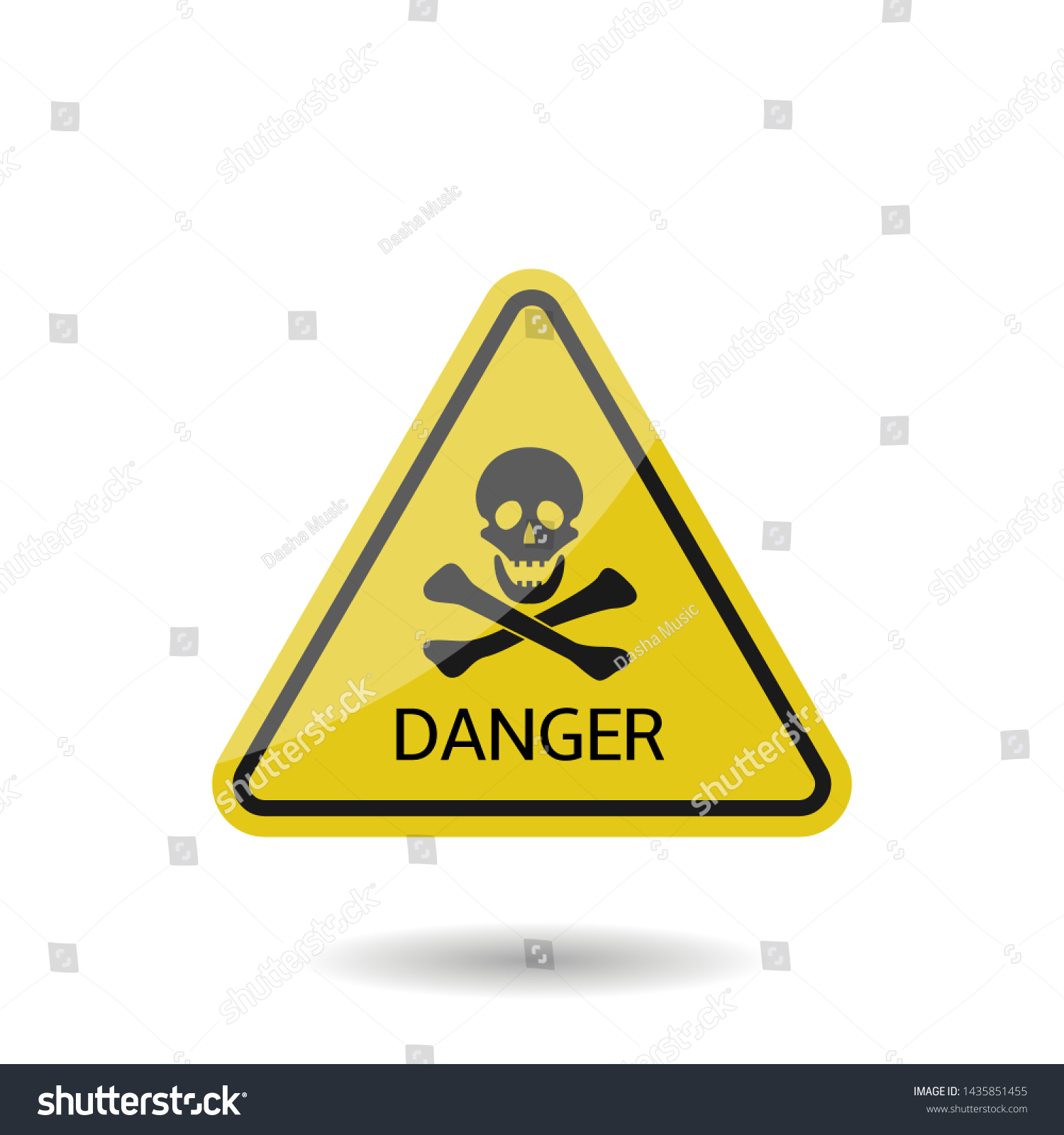 Danger Vector Sign Yellow Warning Badge Stock Vector (royalty Free 