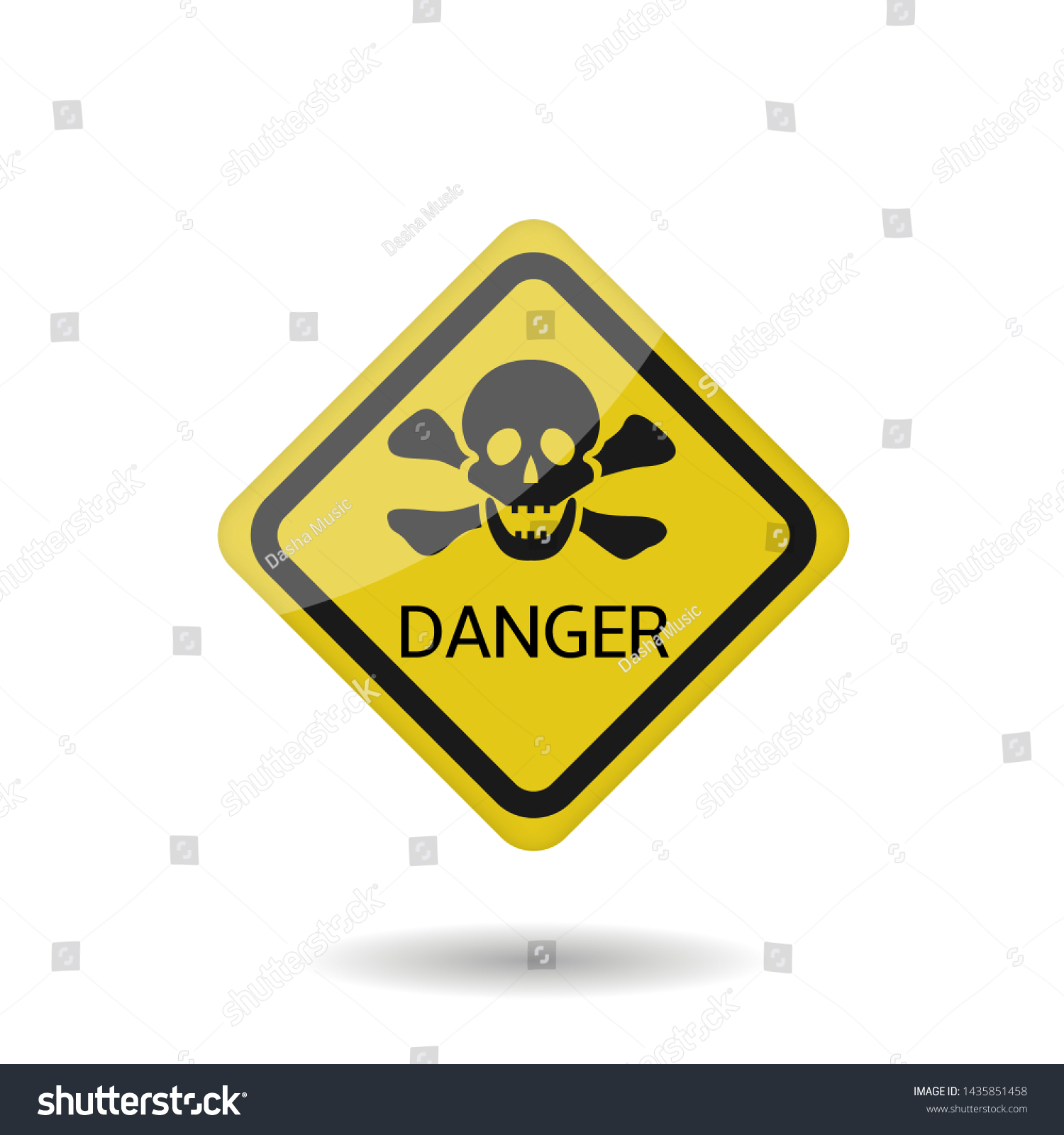 Danger Vector Sign Yellow Warning Badge Stock Vector (Royalty Free ...