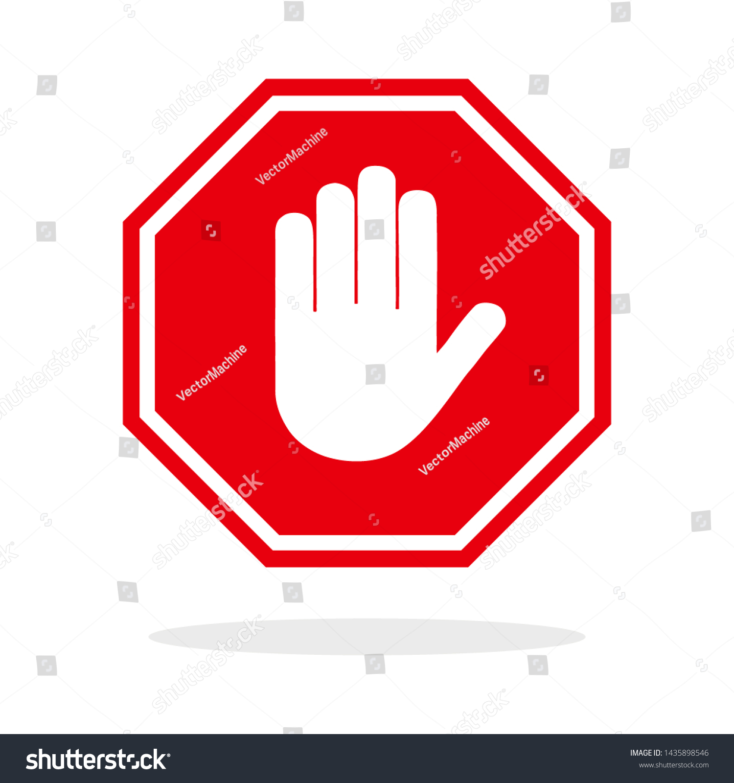 Red Stop Hand Sign Web Icon Stock Illustration 1435898546 | Shutterstock