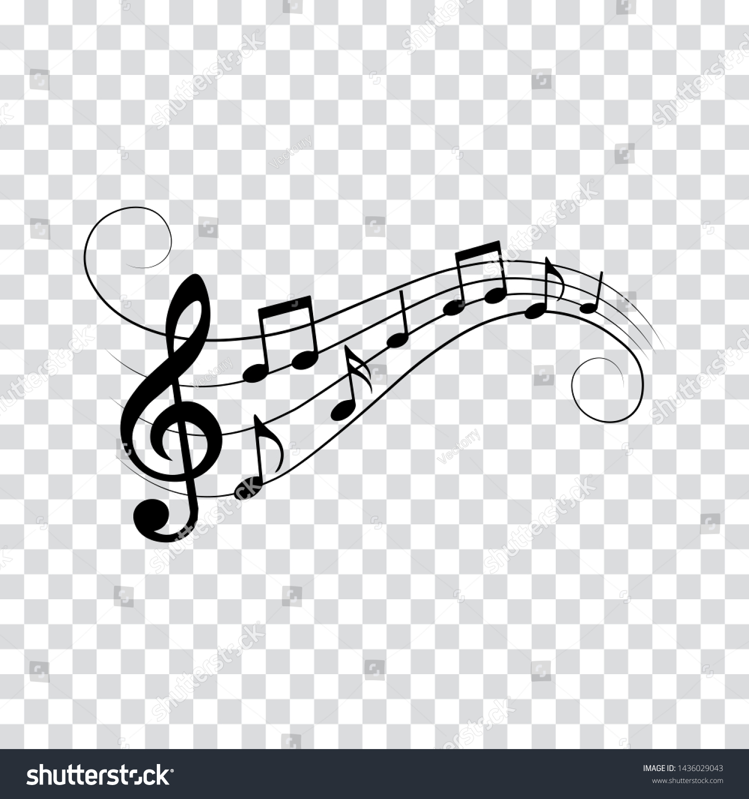 Music Notes Symbols Musical Design Isolated Stock Vector (Royalty Free ...