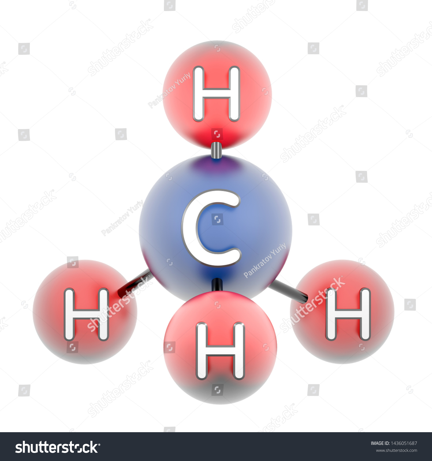 Ch4 Molecule Methane Render 3d Model Stock Illustration 1436051687 ...