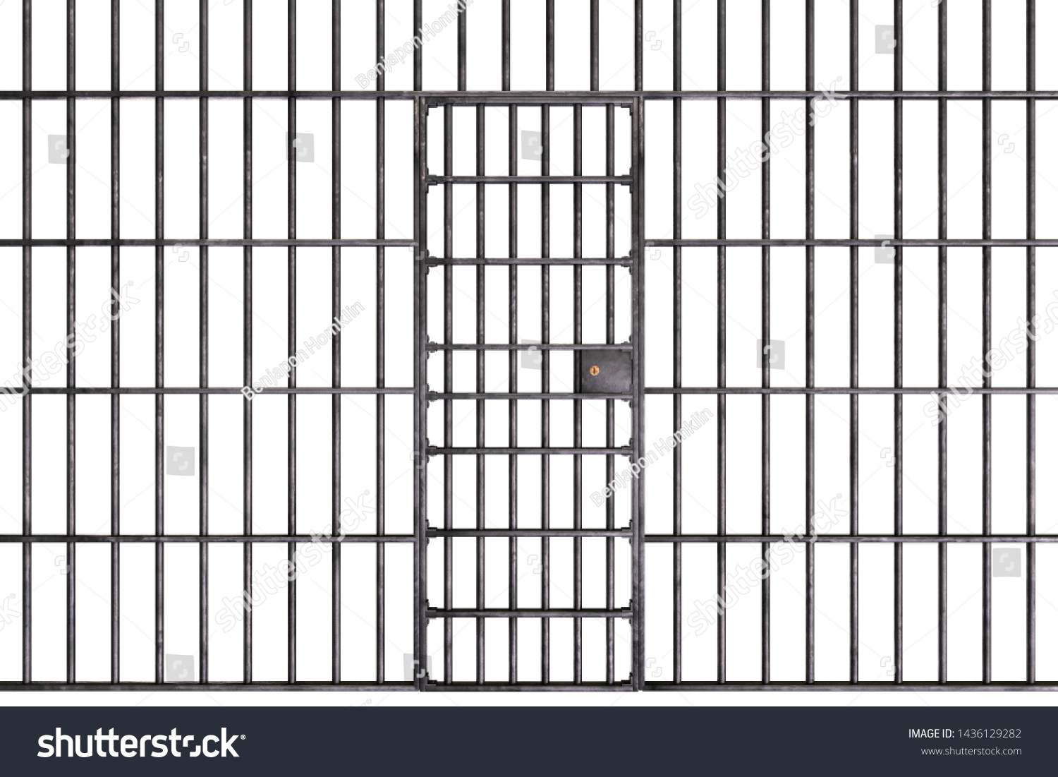 Prison Jail Metallic Bars On White Stock Illustration 1436129282 ...