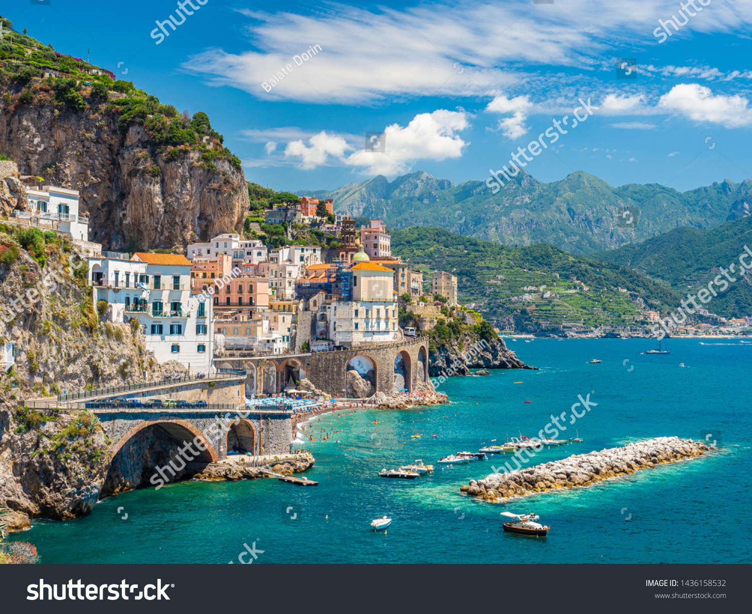Landscape Atrani Town Famous Amalfi 