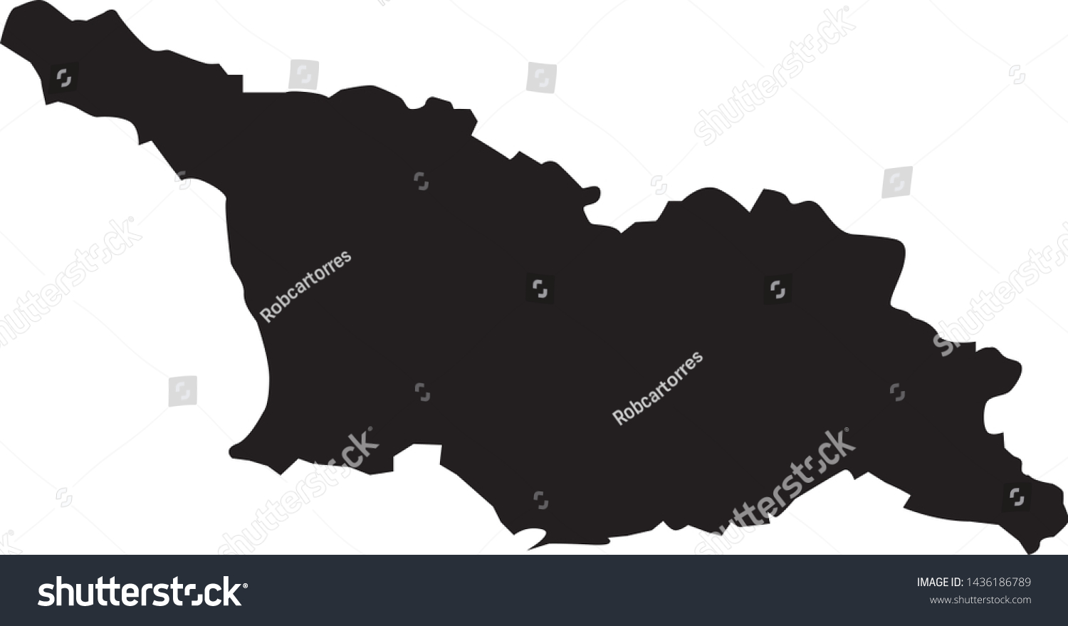 Political Map Georgia Country Stock Vector (Royalty Free) 1436186789 ...