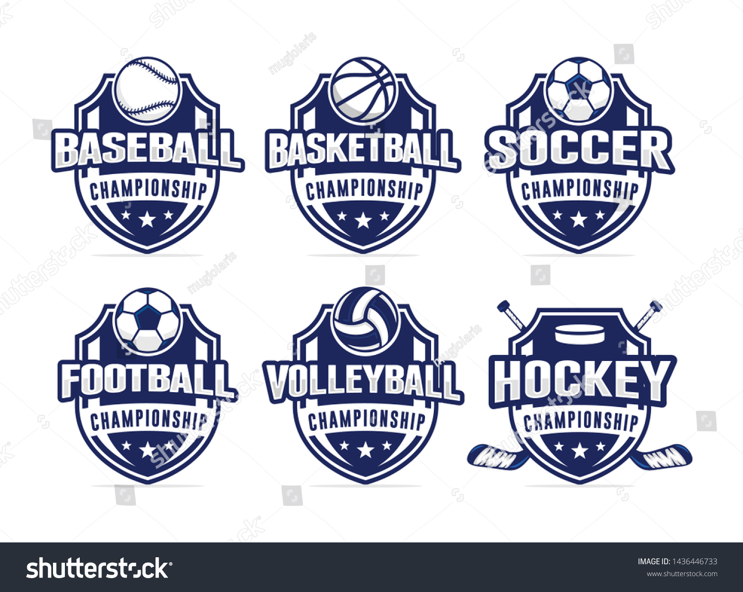Sport Club Logo Set Template Vector Stock Vector (Royalty Free ...