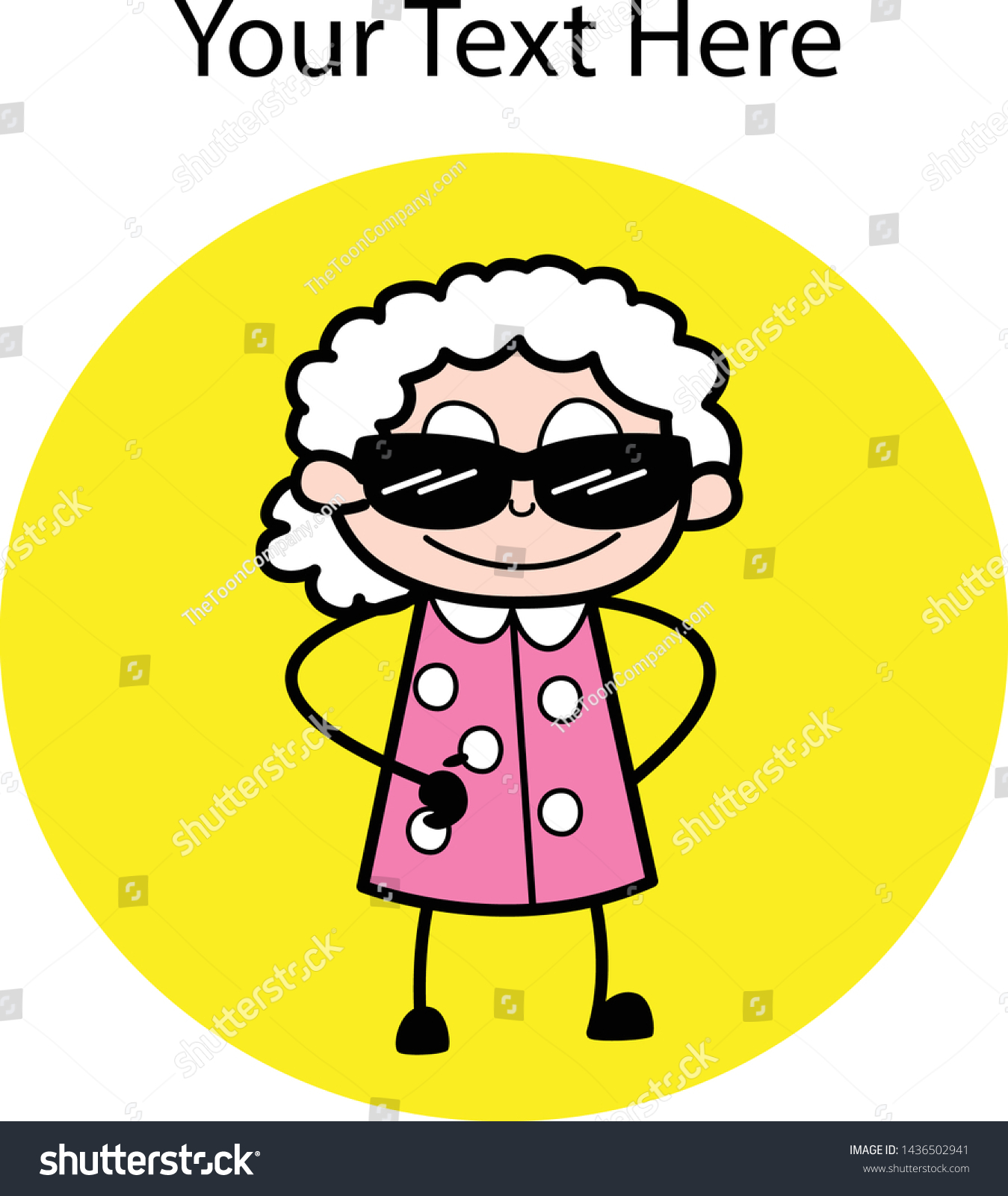 Fashionable Granny Old Woman Cartoon Granny Stock Vector Royalty Free 1436502941 Shutterstock 