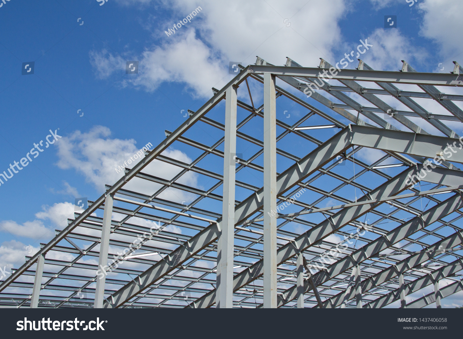 Structure Building Steel Construction On Sky Stock Photo 1437406058 ...