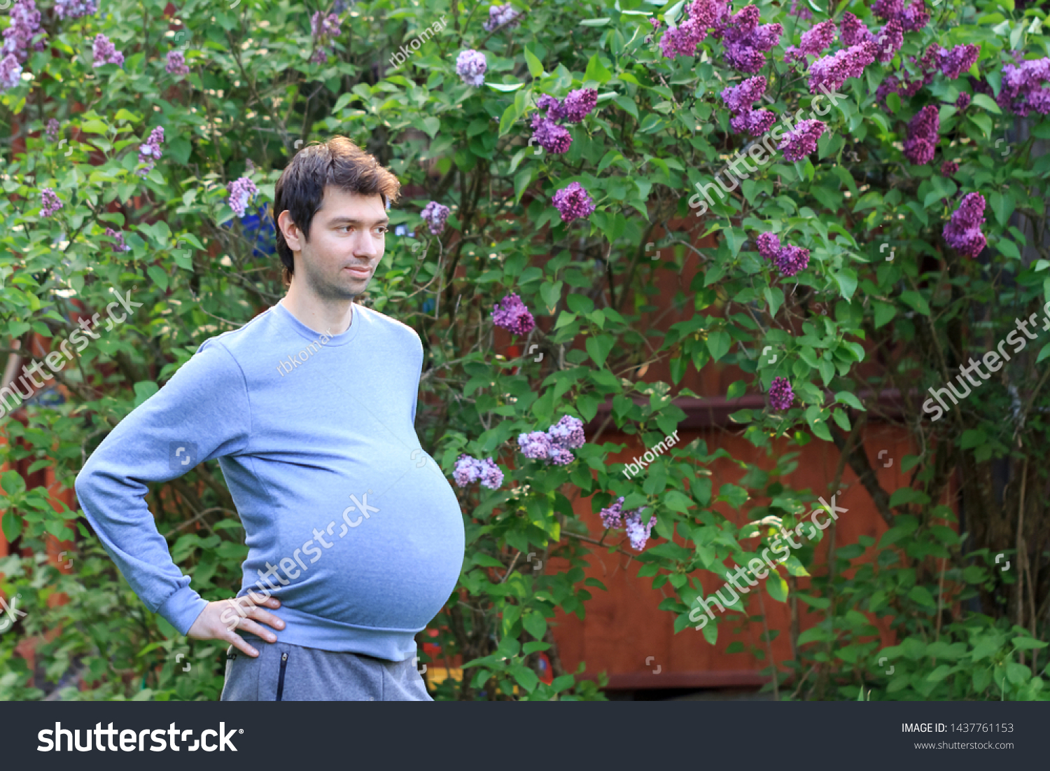 Pregnant Man Big Belly Stock Photo 1437761153 | Shutterstock