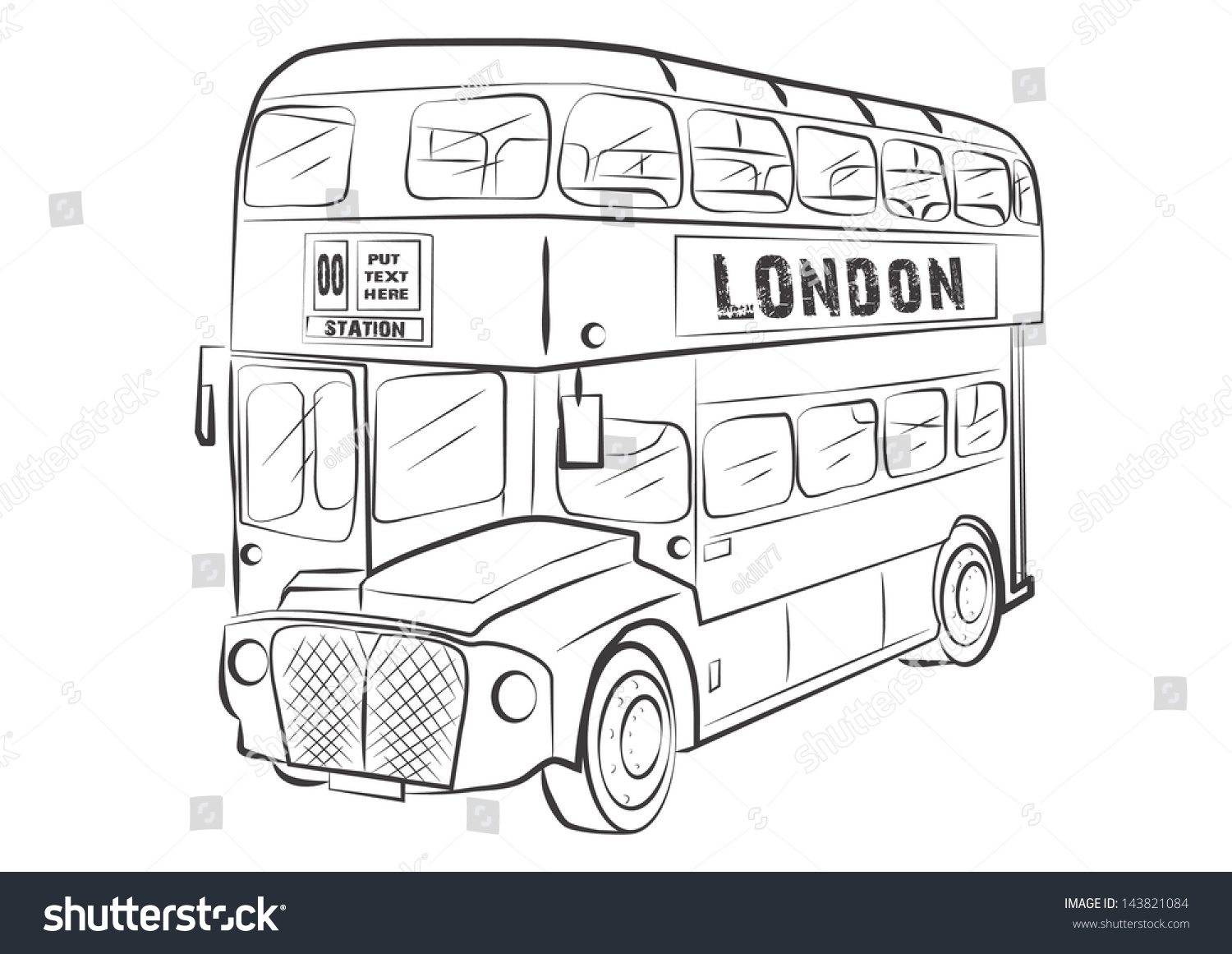 Двухэтажный автобус в Лондоне раскраска