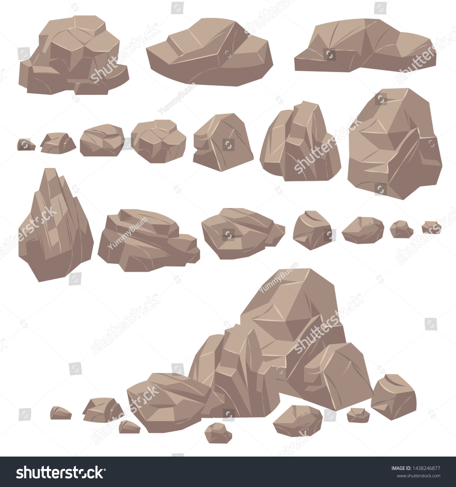 Rock Stone Isometric Rocks Stones Geological Stock Vector (Royalty Free ...