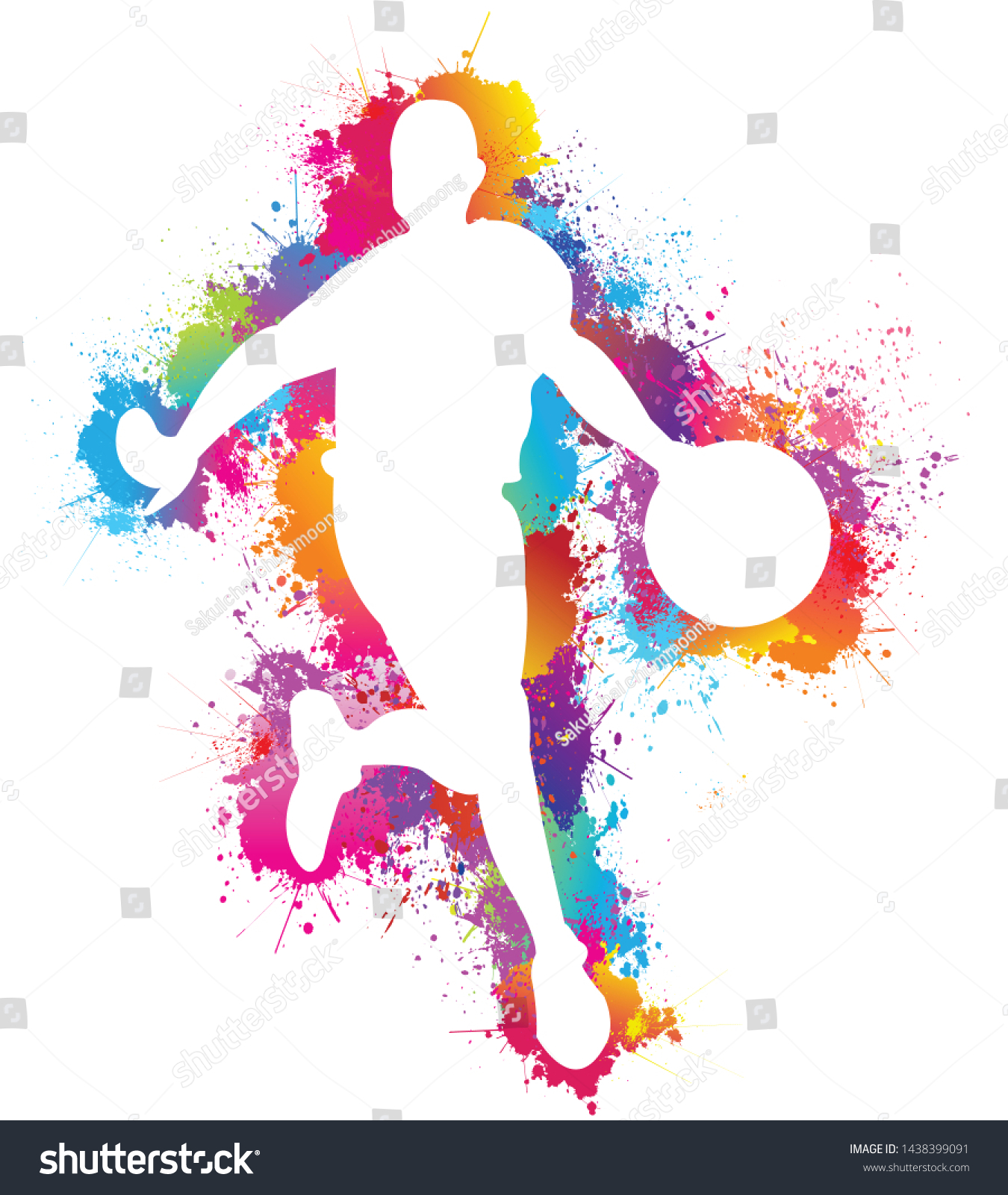 Sports Basketball Logo Design Colorful Paint Stock Vector (Royalty Free ...