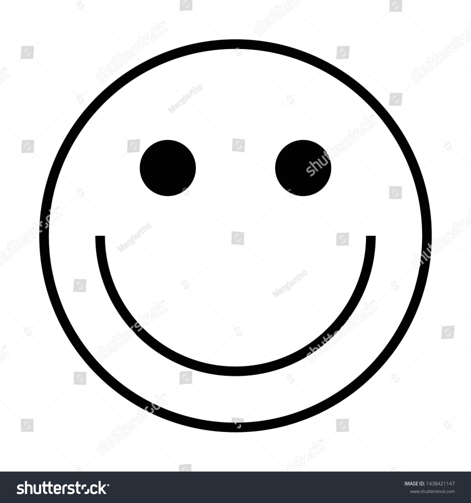 Happy Emoticon Flat Style Icon Stock Vector (Royalty Free) 1438421147 ...