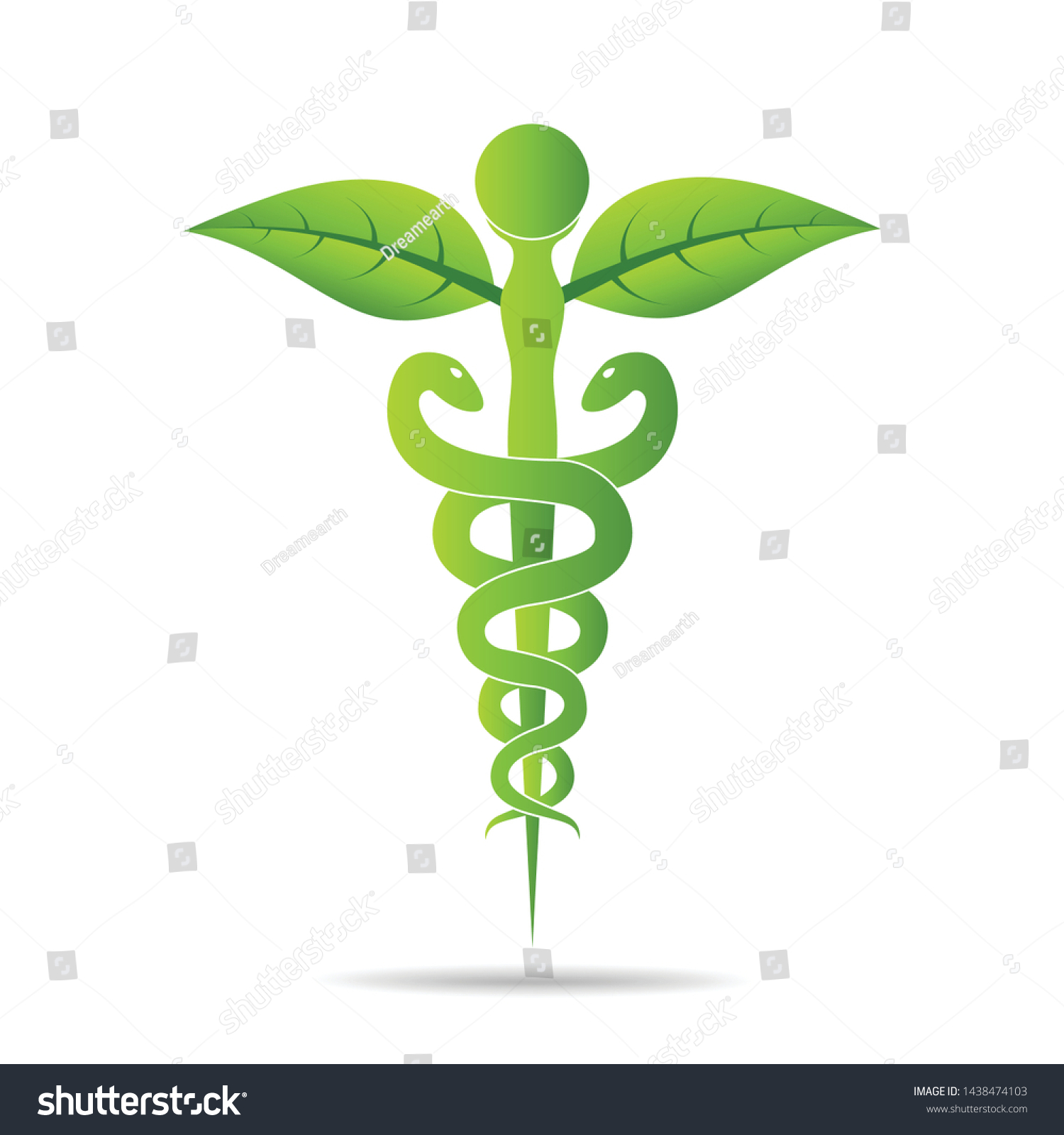 Medical Symbol Created Using Snakes Green Stock Vector (Royalty Free ...
