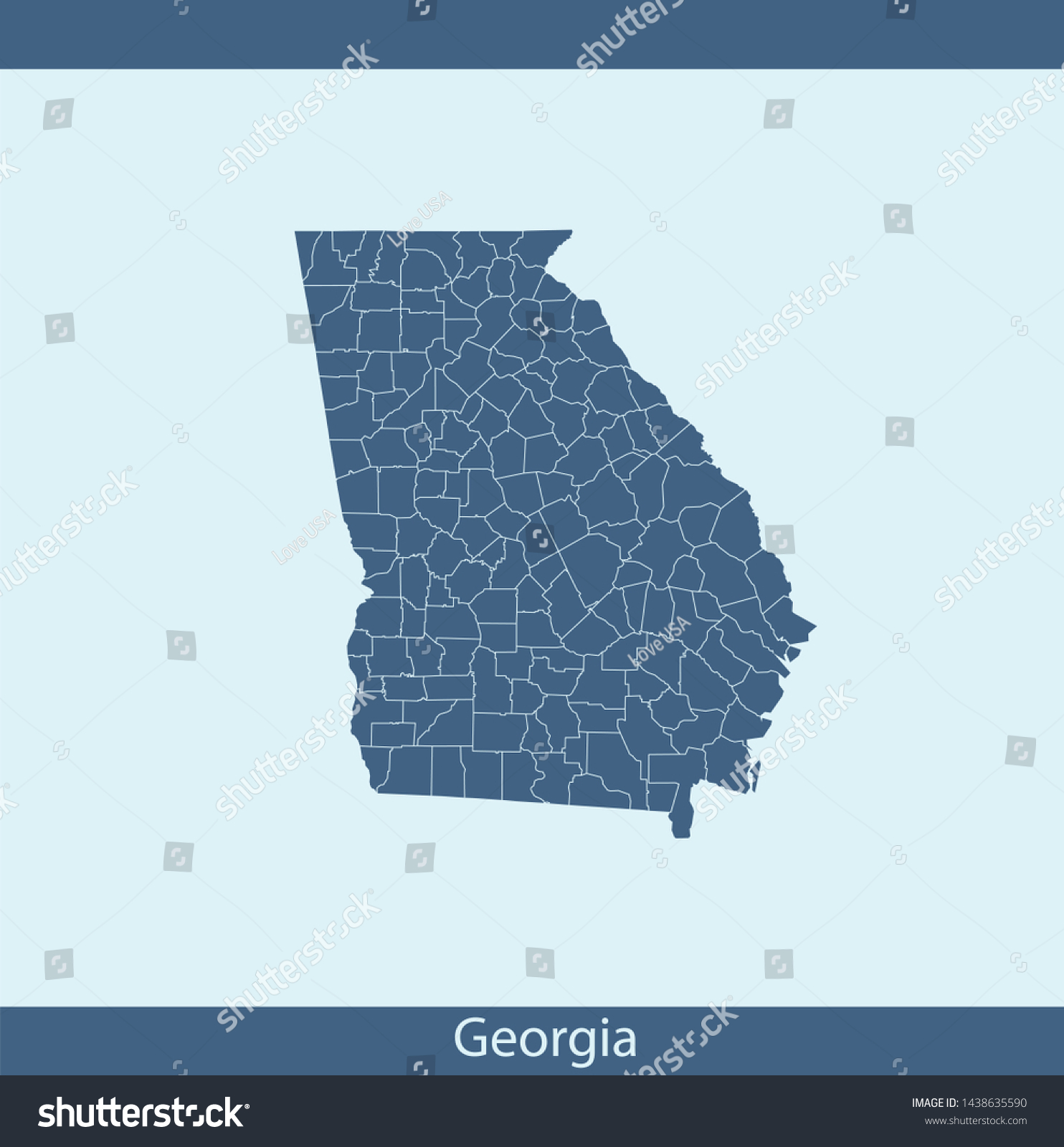 Illustration Vector Map Georgia Stock Vector Royalty Free Shutterstock