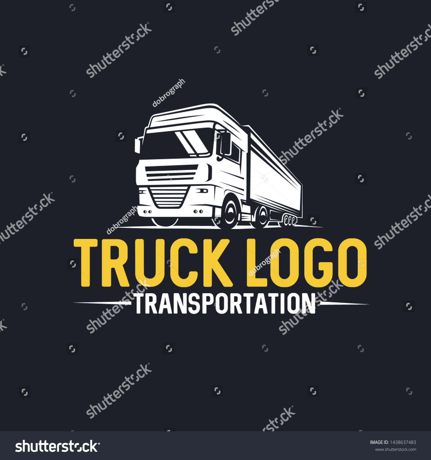 Truck Logo Transportation Monochrome Style Vector Stock Vector Royalty Free