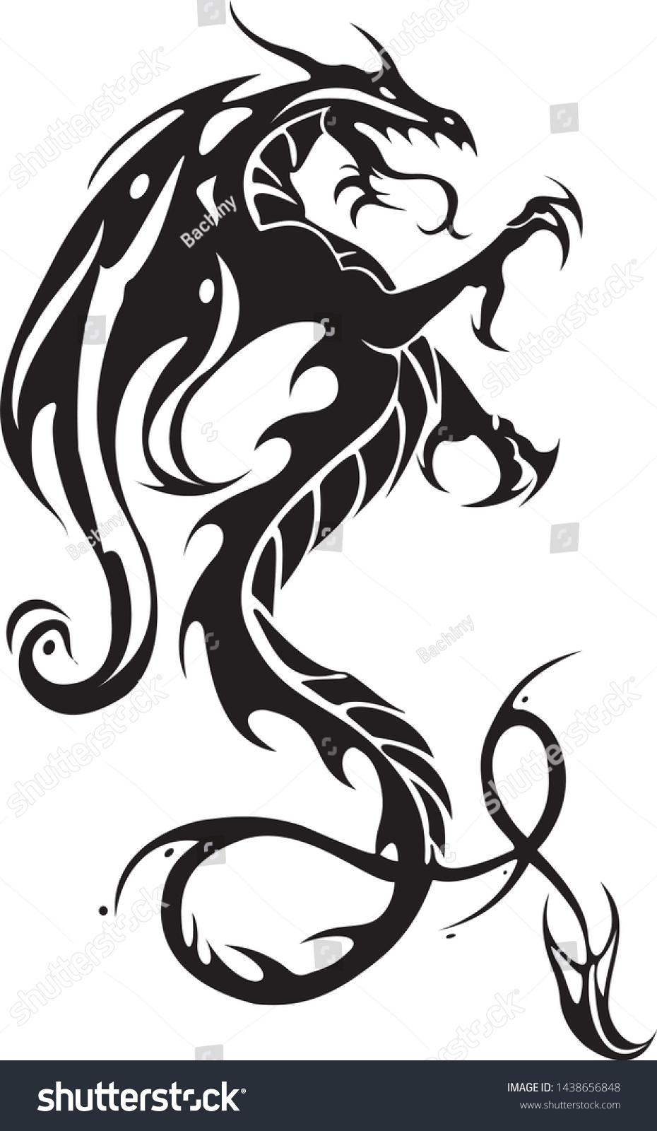 Dragon Tattoo Art Vector Eps Stock Vector (Royalty Free) 1438656848 ...