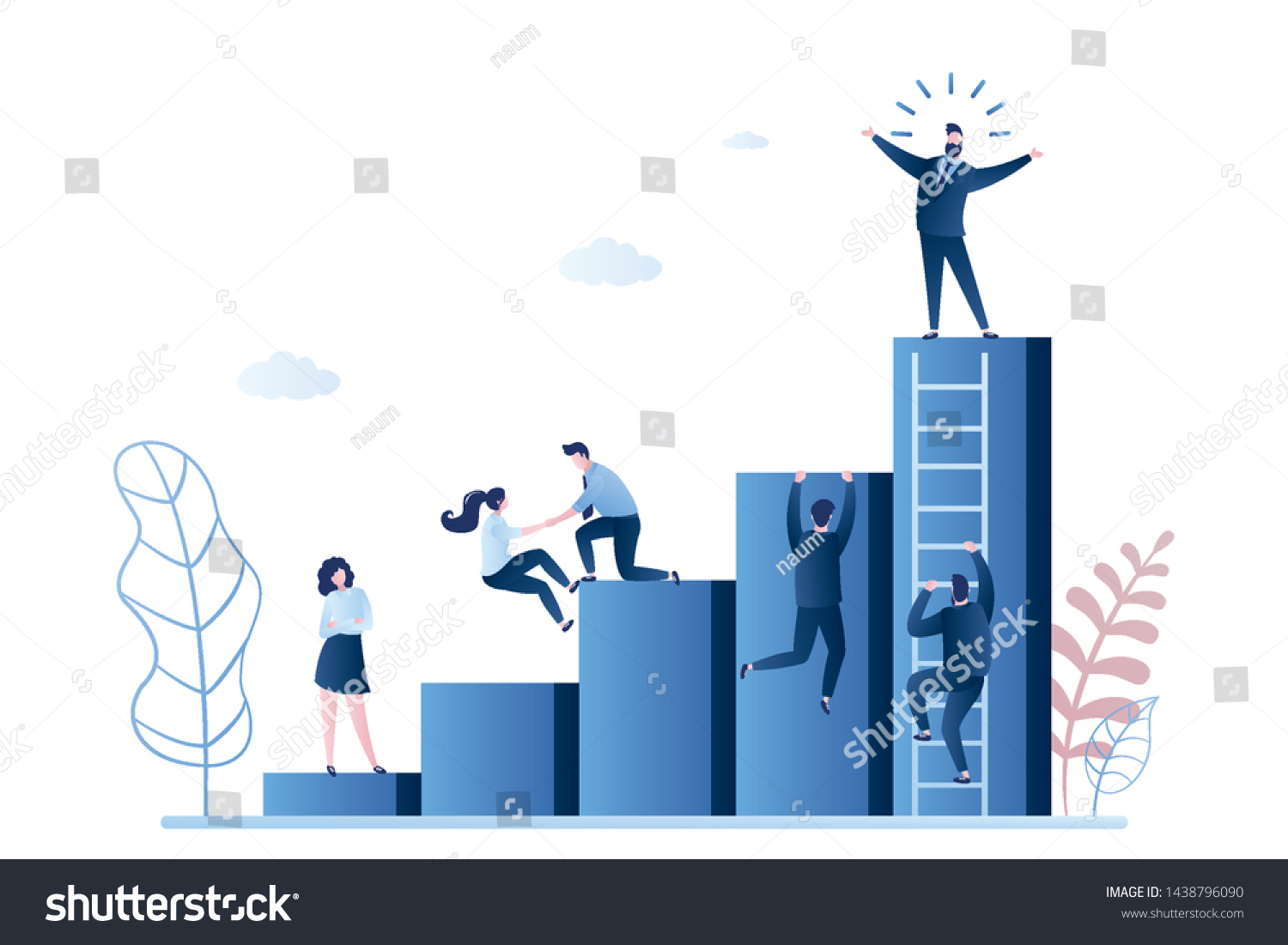 Career Growth Concept Various Business People Stock Vector (Royalty ...