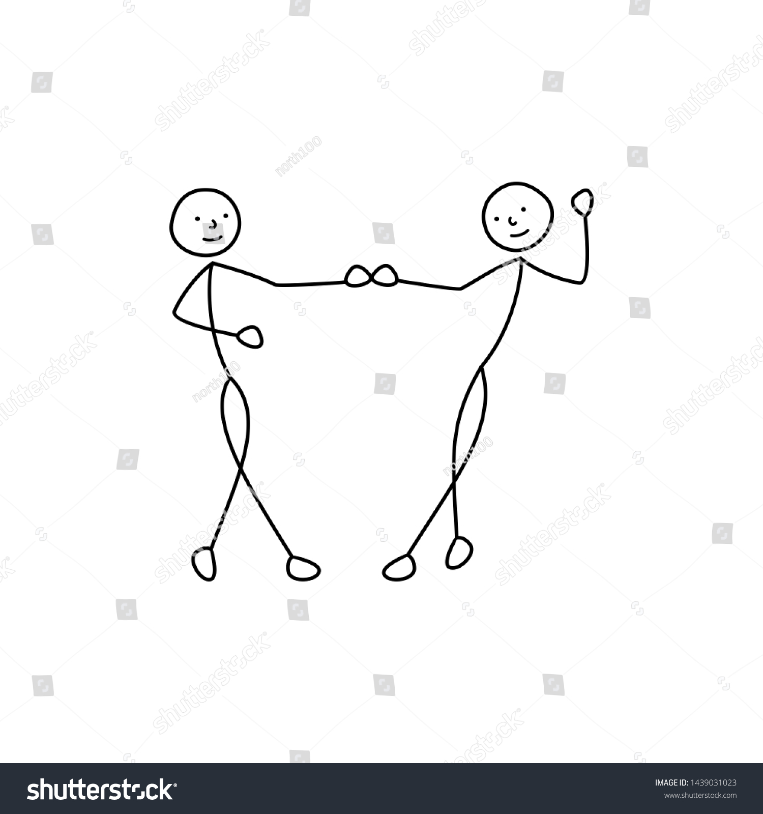 Dancing Couple Sketch Stick Figure Man Stock Illustration 1439031023 ...