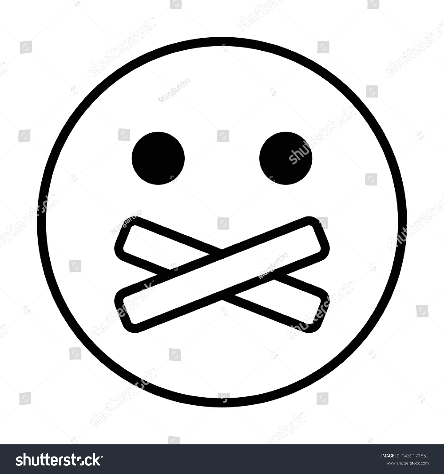 Quiet Emoticon Flat Style Vector Stock Vector (Royalty Free) 1439171852 ...