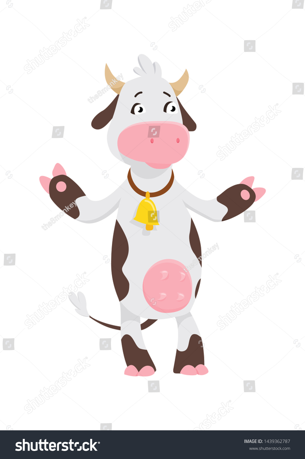 Funny Cow Cartoon Character Happy Cow Stock Vector (Royalty Free ...