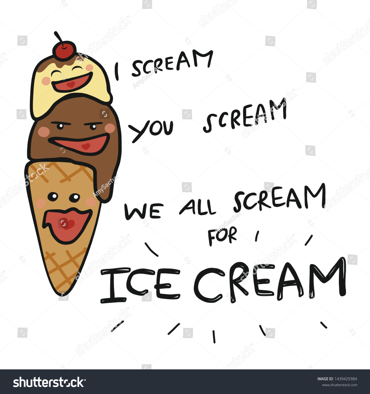 Scream You Scream We All Scream Stock Vector (Royalty Free) 1439429384 ...