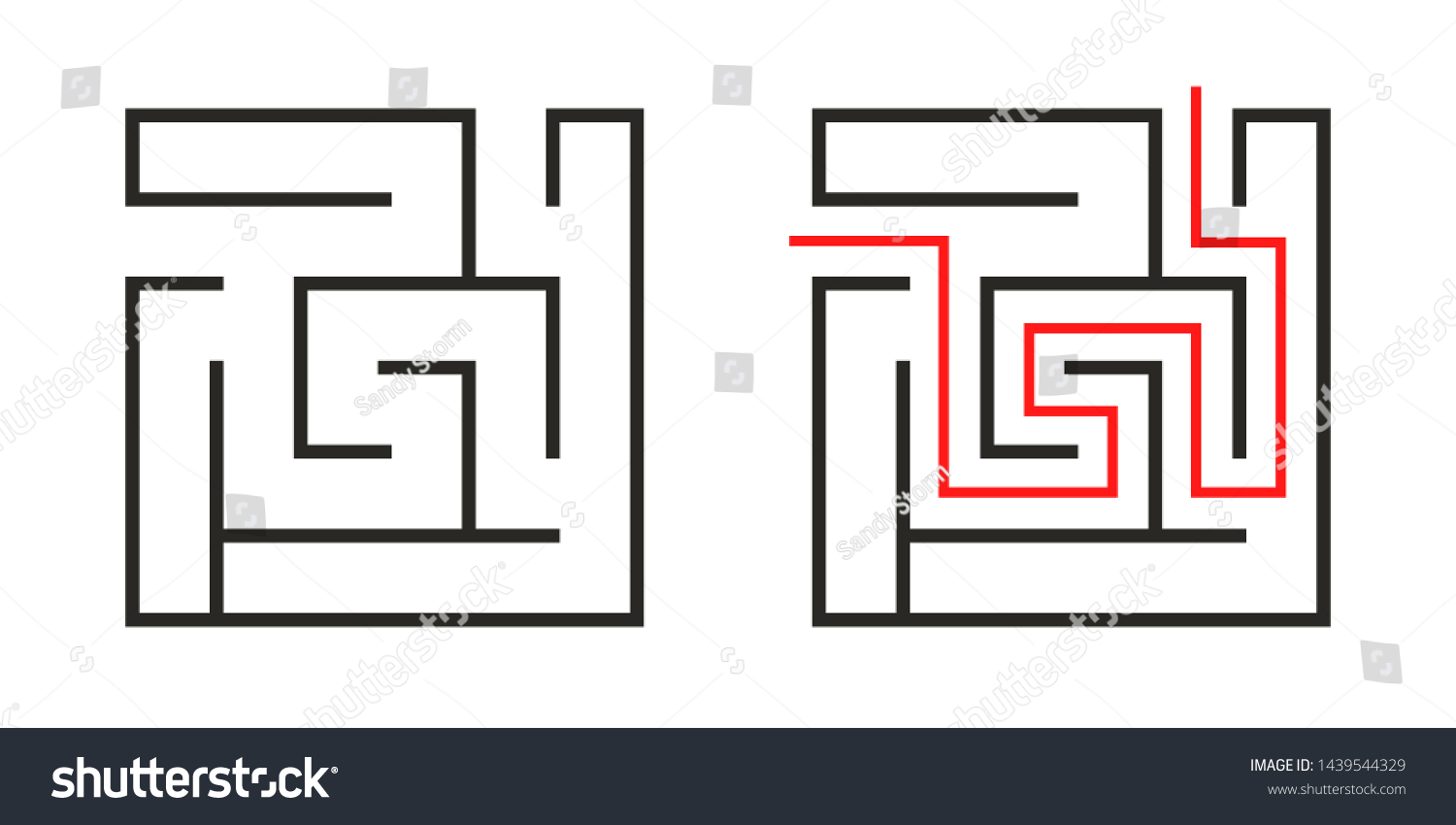 Education Logic Game Labyrinth Kids Find Stock Illustration 1439544329 ...