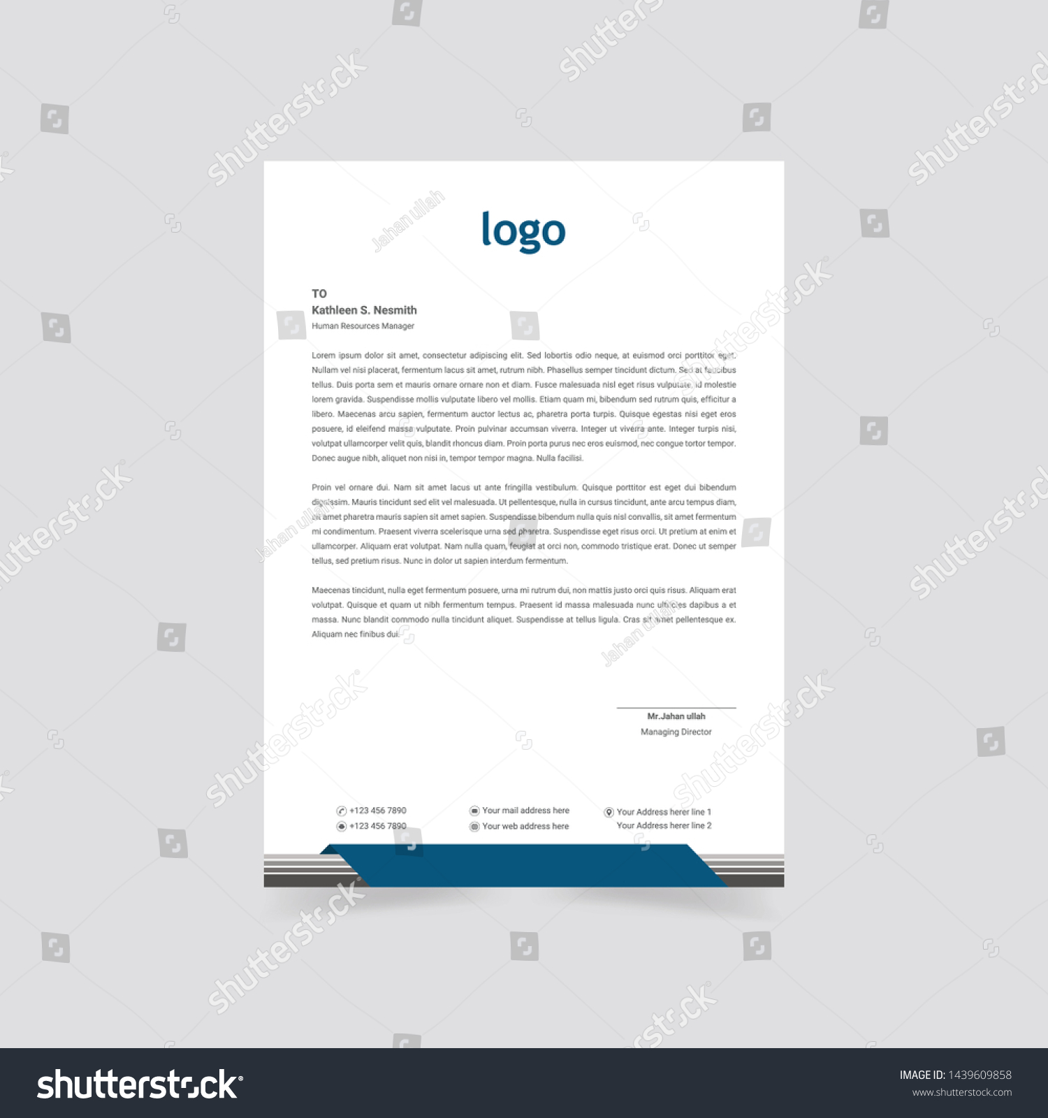 Creative Blue Color Letterhead Design Vector Stock Vector (royalty Free 