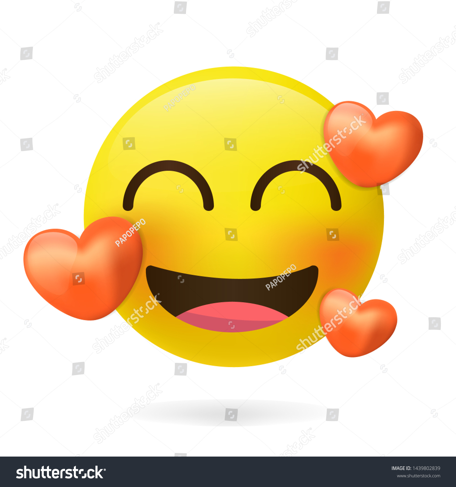 Emoticons Emoji Loving Emoji Emoticon Red Stock Vector (Royalty Free ...