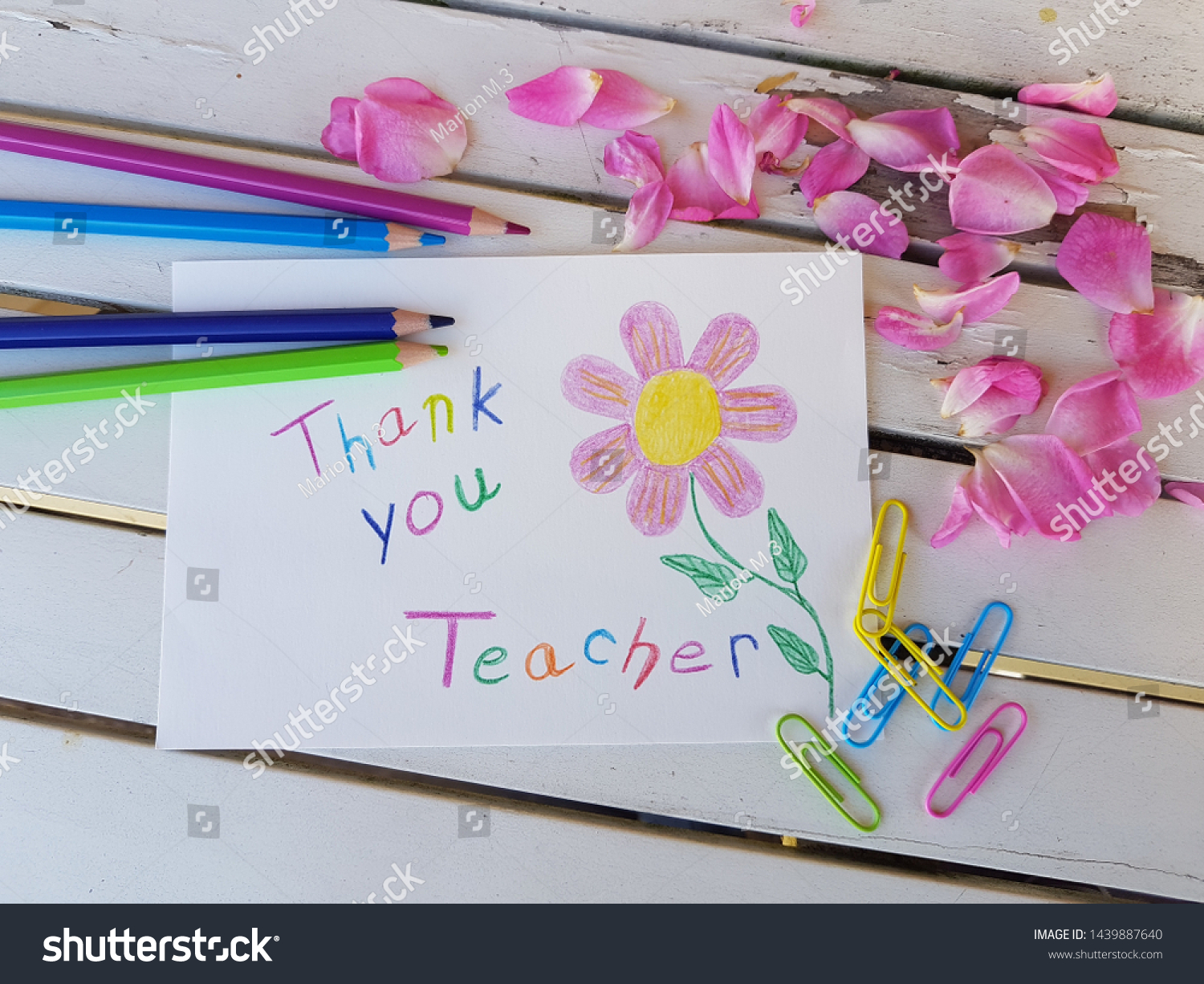 Thank You Teacher Teacher Appreciation Week Stock Photo 1439887640 ...