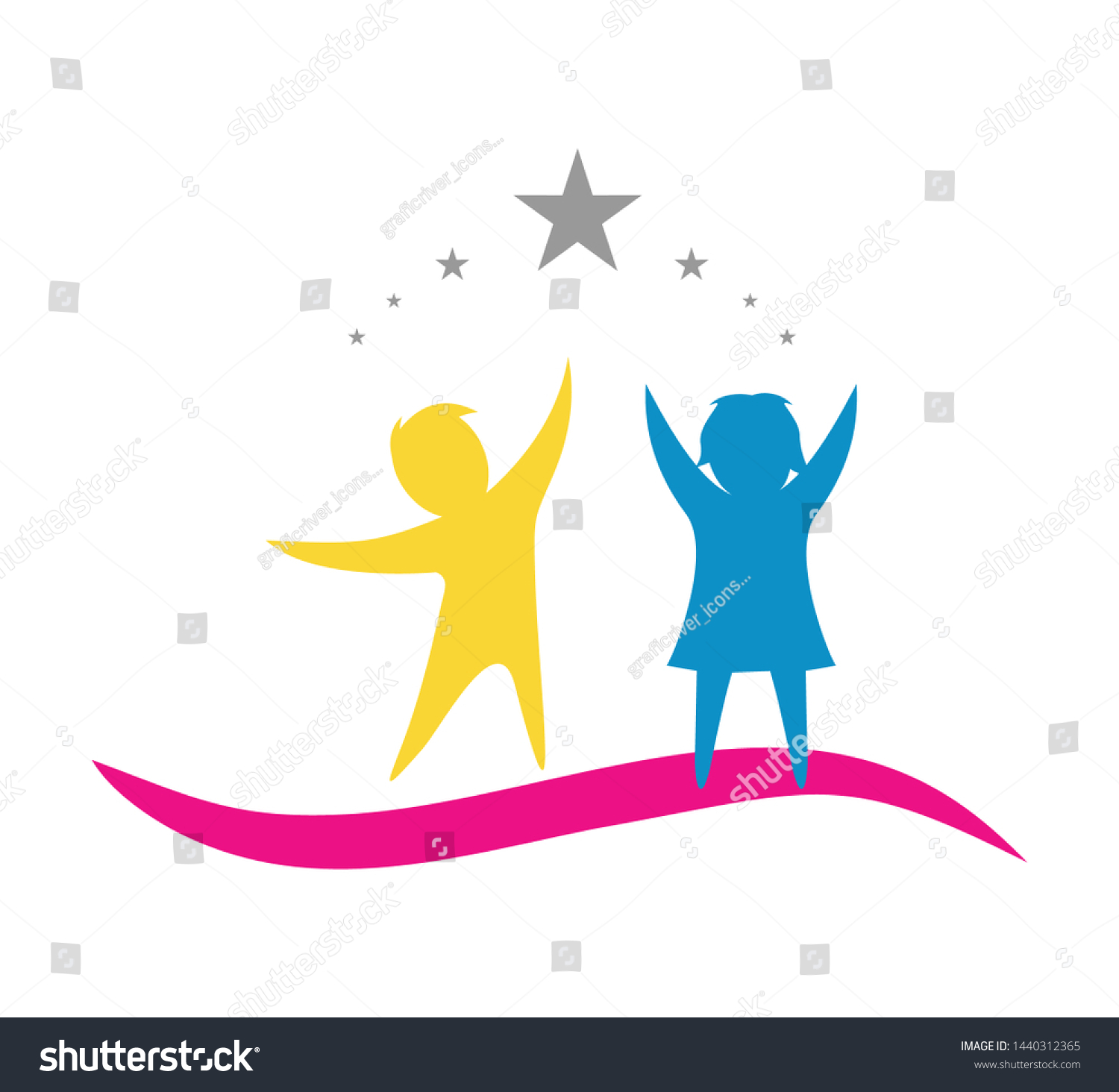 Children Education Logo Happy Kids Education Stock Vector (Royalty Free ...